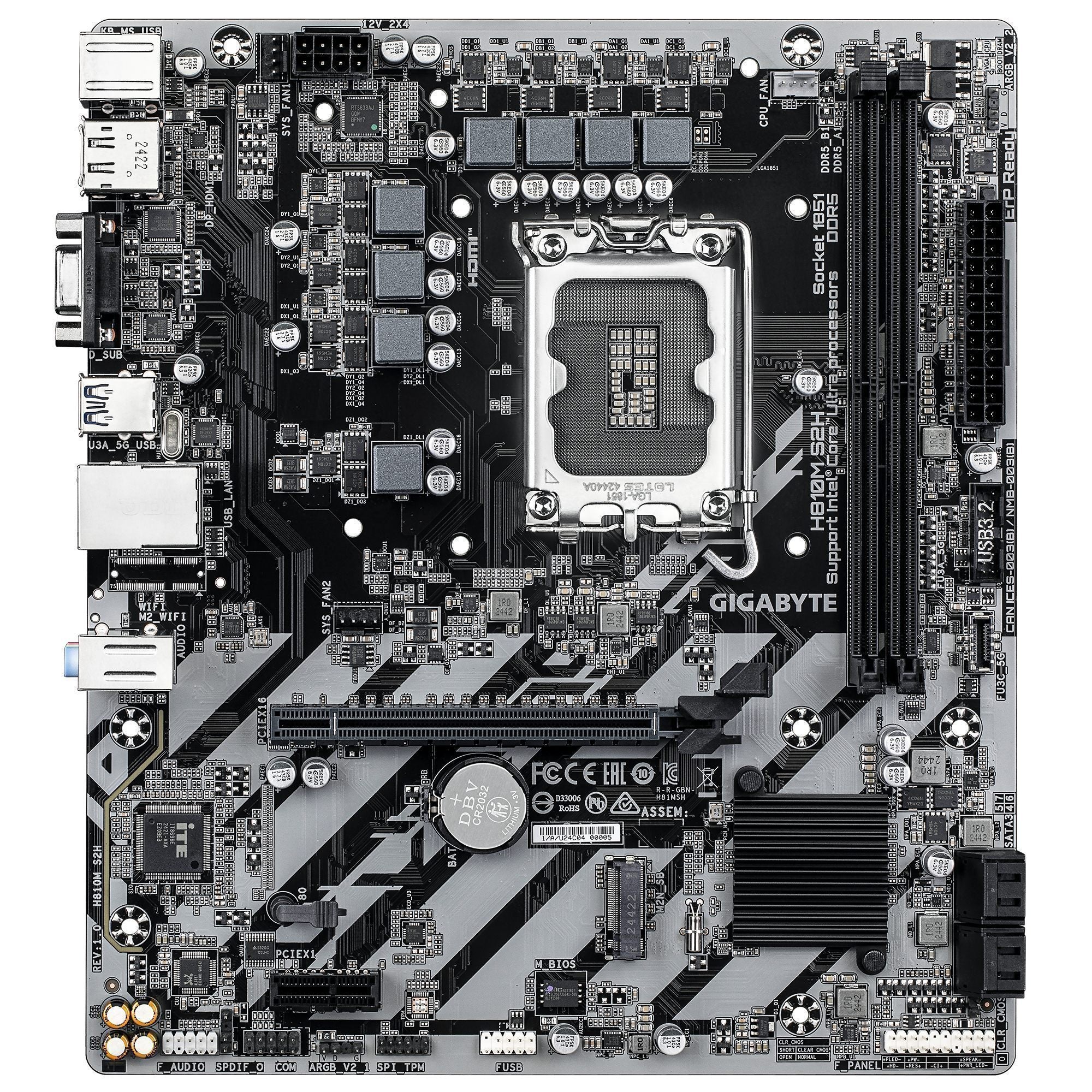 GIGABYTE H810M S2H carte mere Intel H810 LGA 1851 (Socket V1) micro ATX