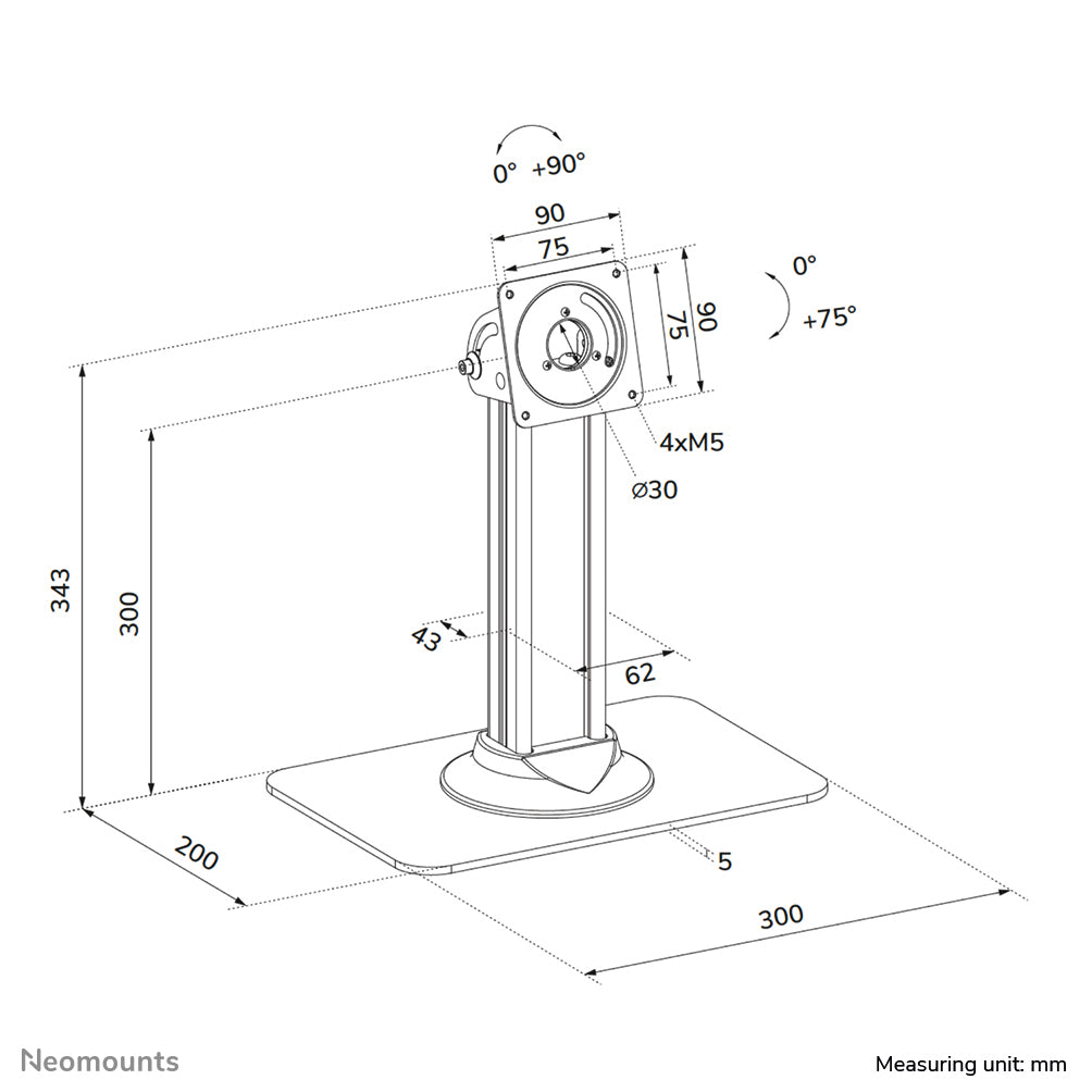 Neomounts DS15-631BL1 Tablet desk stand