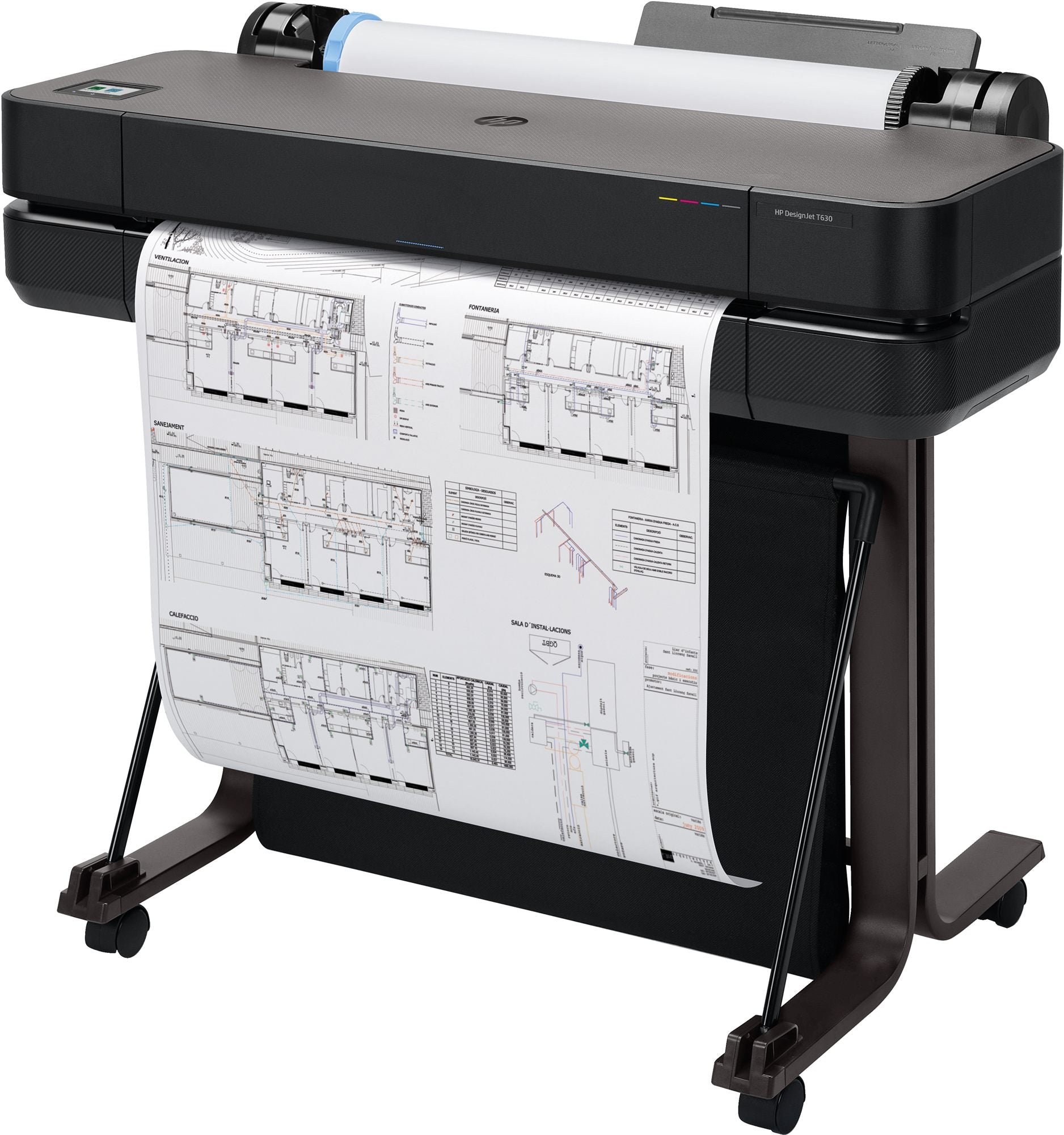 HP DesignJet T630 24p LFP 2025 Colour Ink-Jet A1 ANSI D Roll 61cm 2400x1200dpi 0.5 min/page USB LAN Wi-Fi