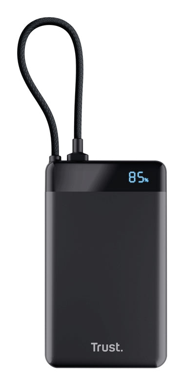 TRUST Powerbank FIERA 10.000 mAh avec câble fixe USB-C - Black