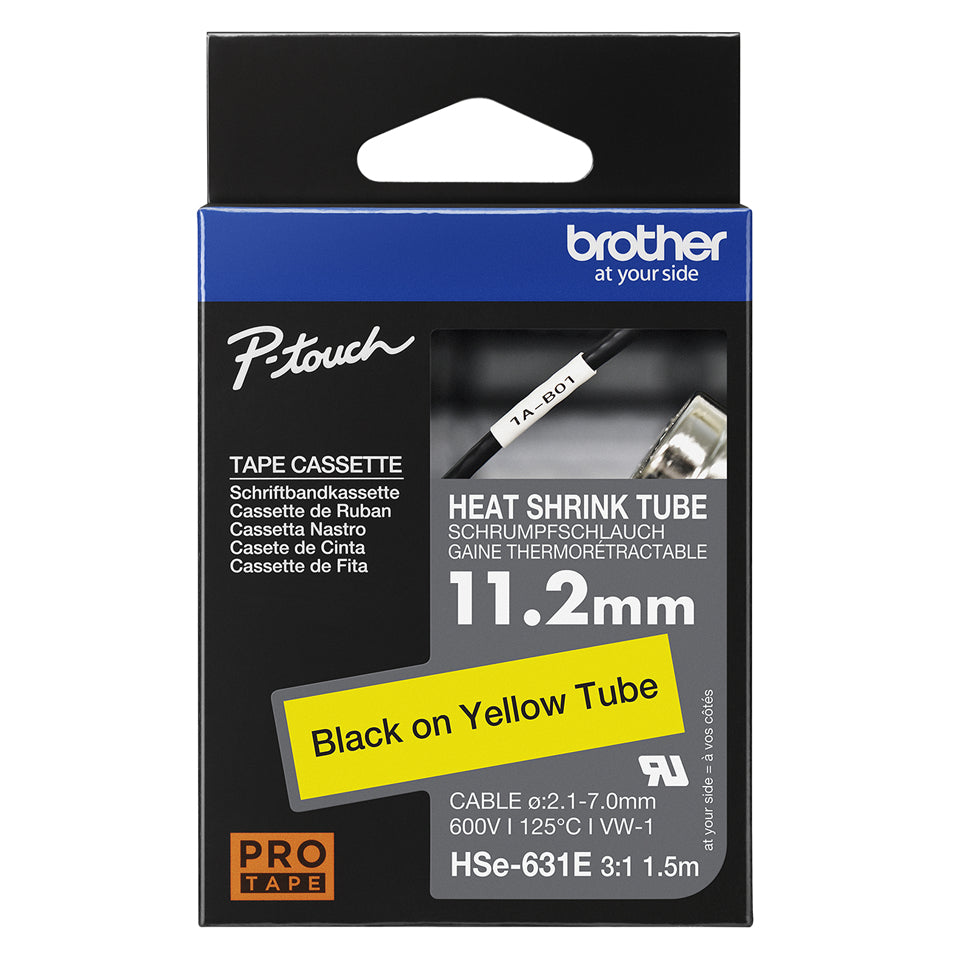 11.2MM BLACK ON YELLOW HEAT SHRINK TAPE