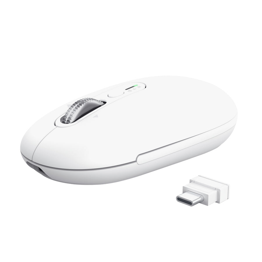 TRUST Souris sans fil SERON hyperscroll multi-connexion rechargeable blanc