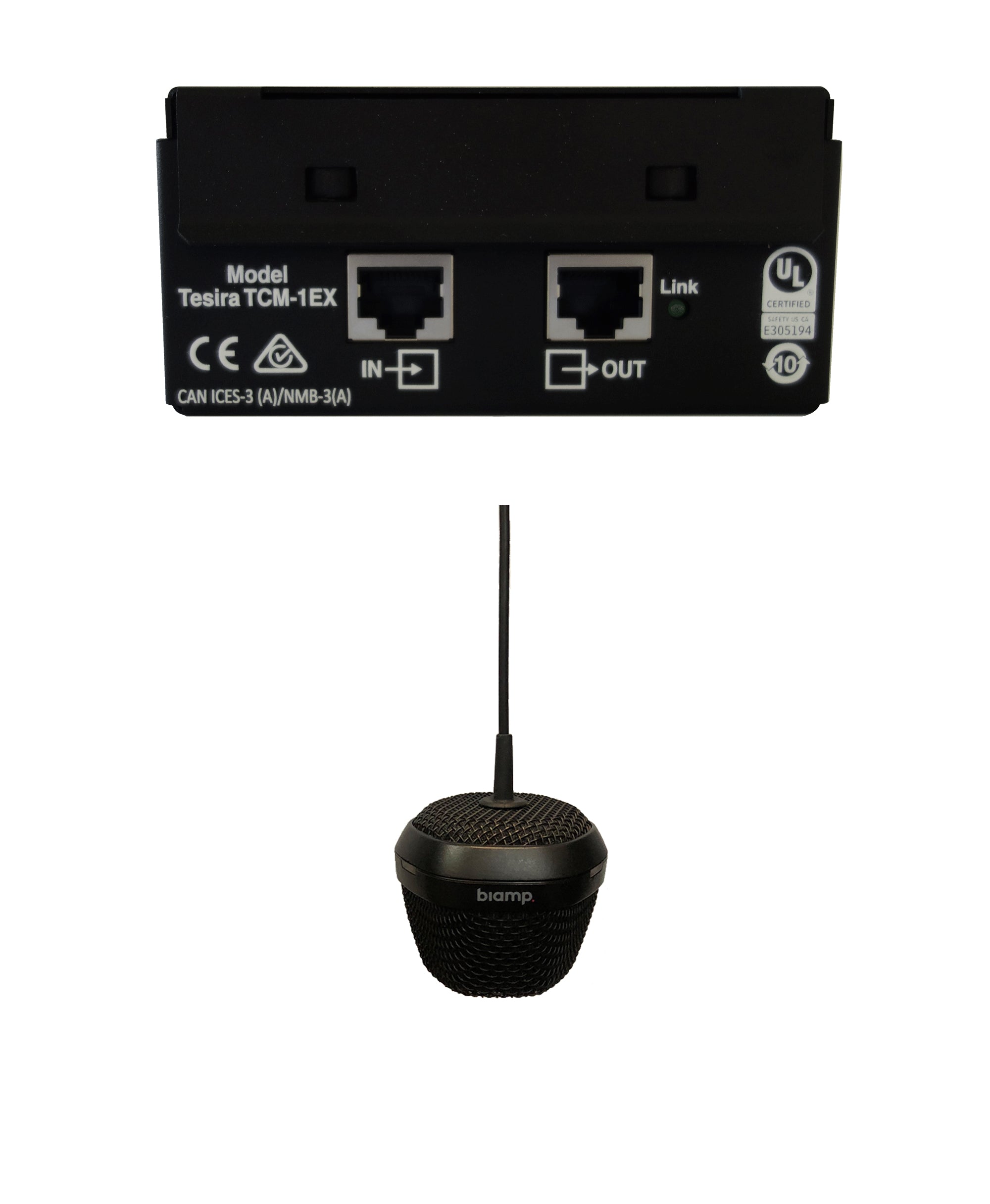 Biamp Expansion AVB ceiling microphone Black