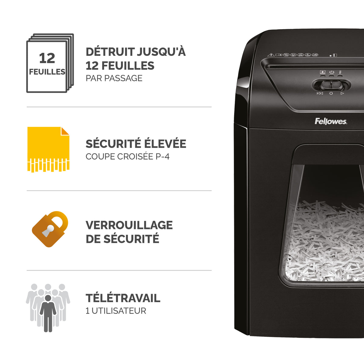 FELLOWES destructeur powershred 12c coupe croisée 230v eu