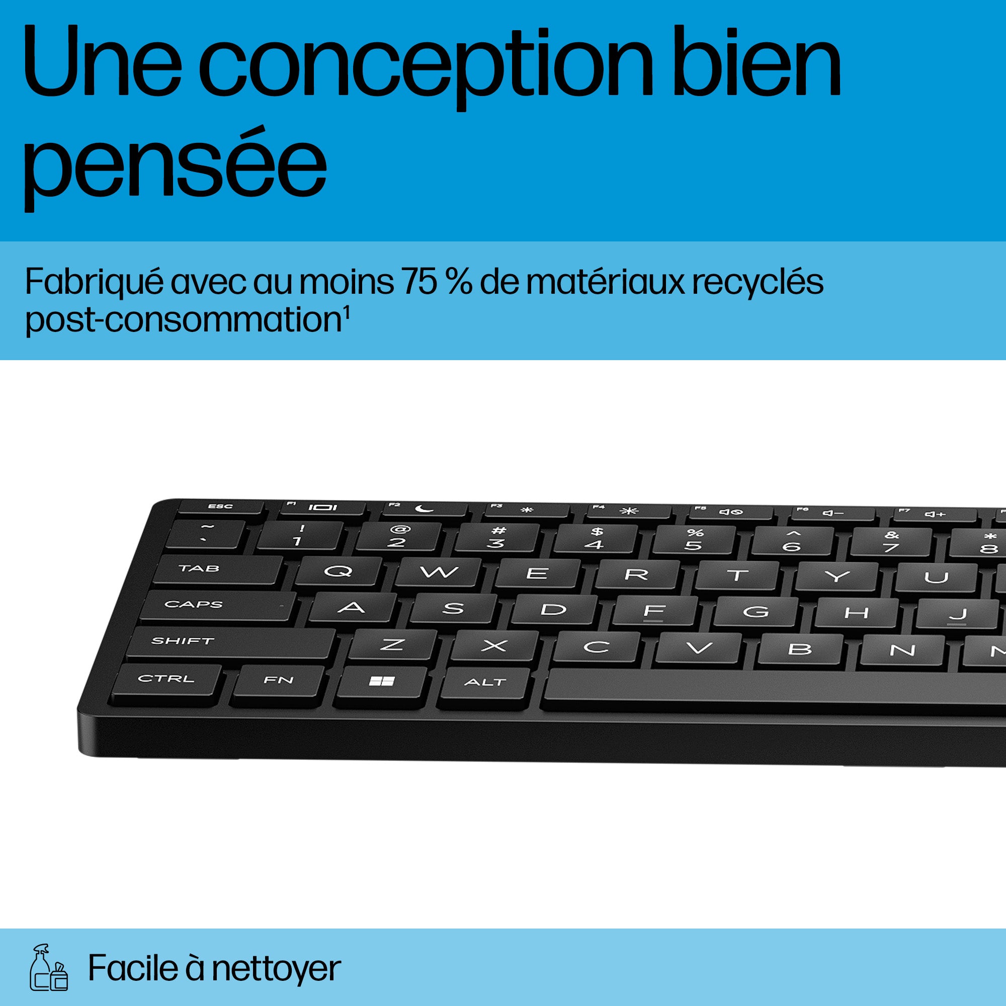 HP 320K Wired Keyboard clavier Bureau USB Noir