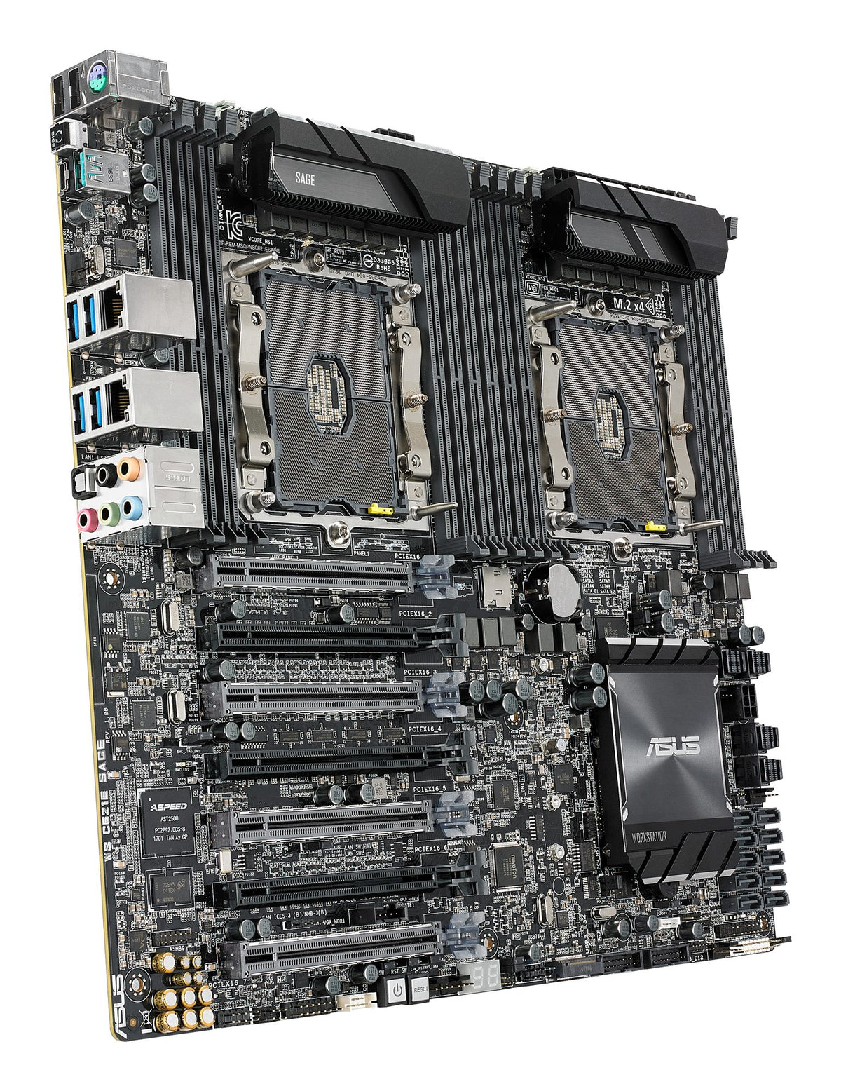 ASUS WS C621E SAGE BMC LGA 3647 Workstation Board Intel C621 with quad-strength graphics support and 12 DDR4 memory slots