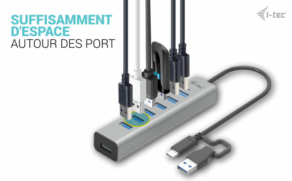 I-TEC USB-C Charging Metal HUB 7 Port without power adapter