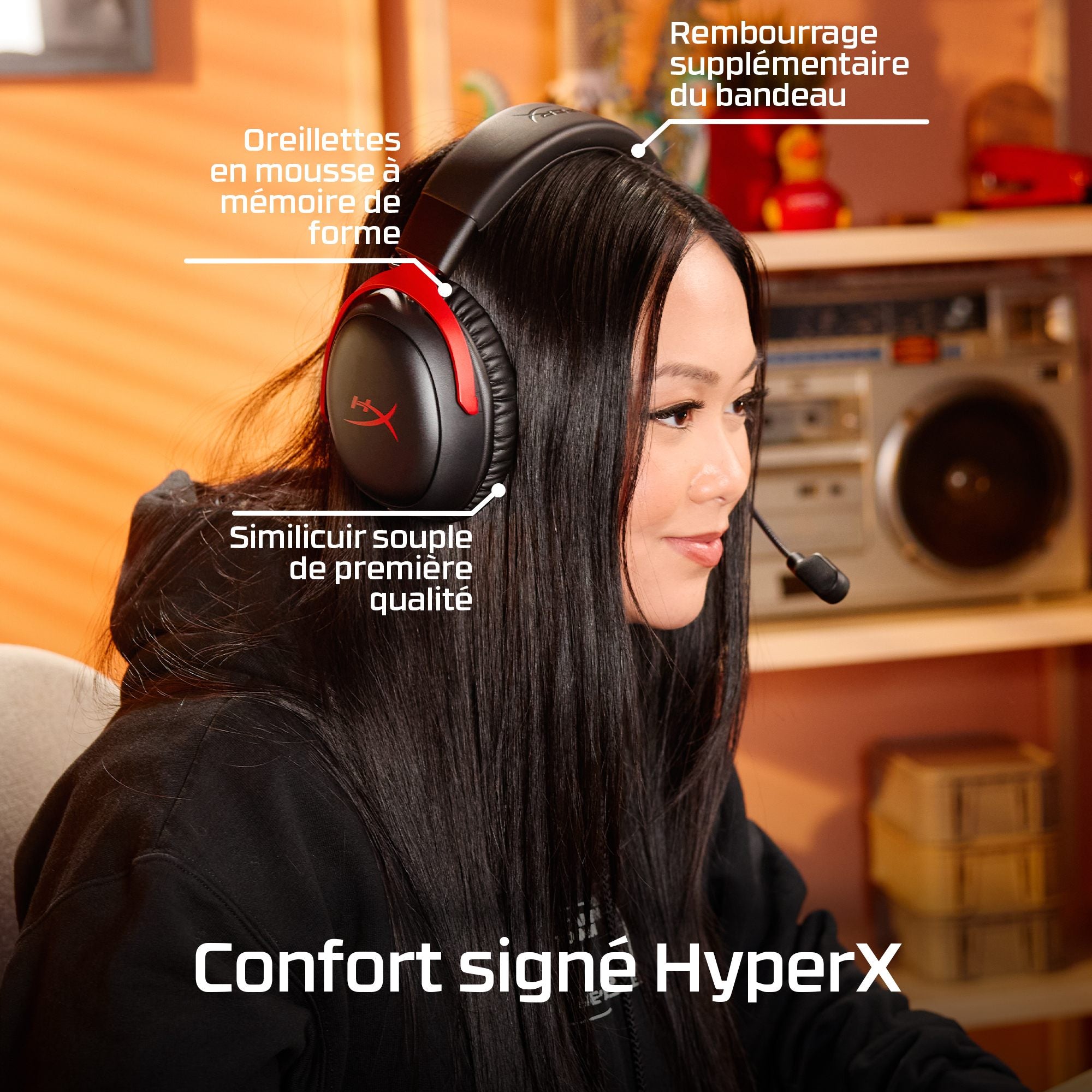 HyperX Cloud III S Wireless - Casque Gaming (Noir-Rouge)