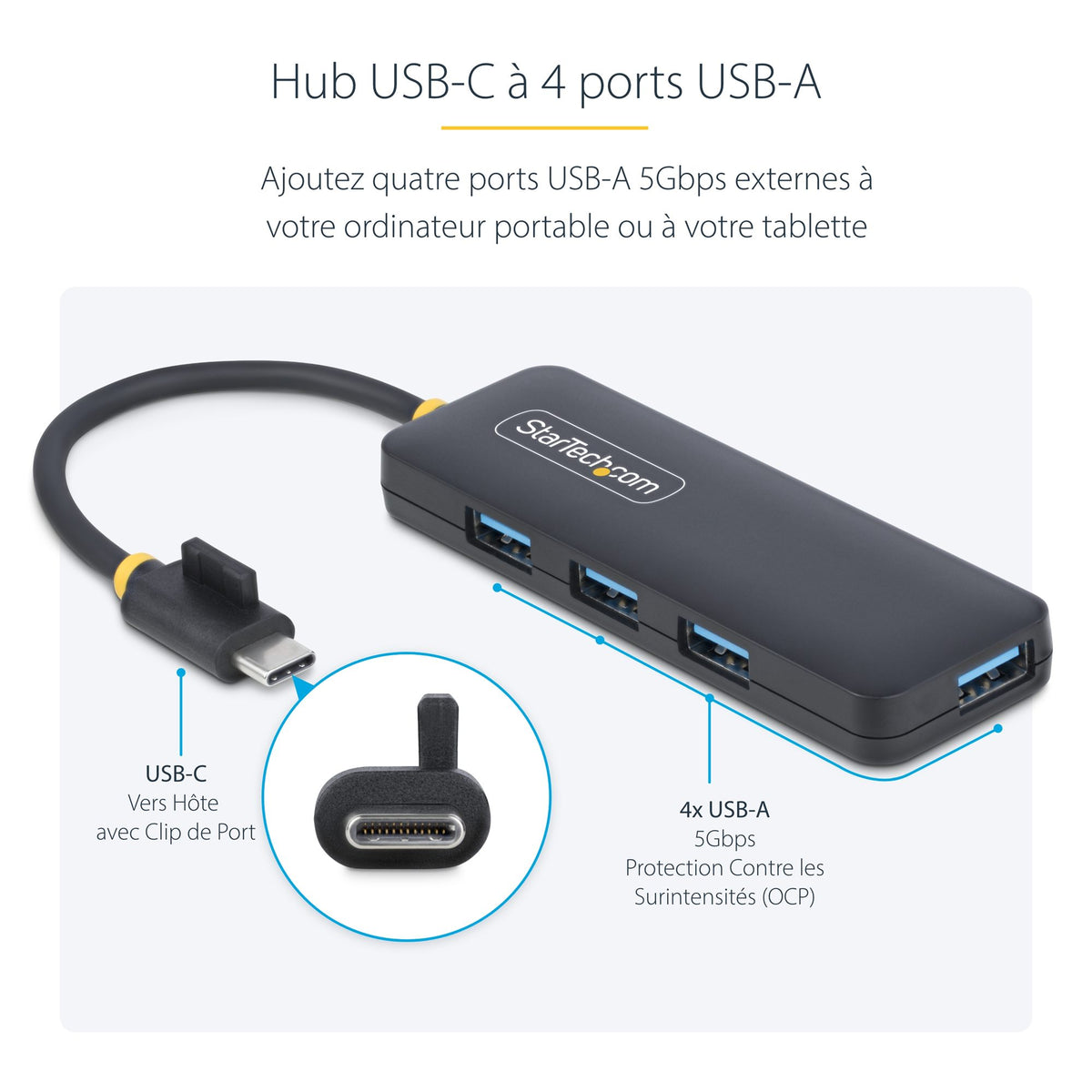 4-Port USB-C Hub Bus Powered 5Gbps