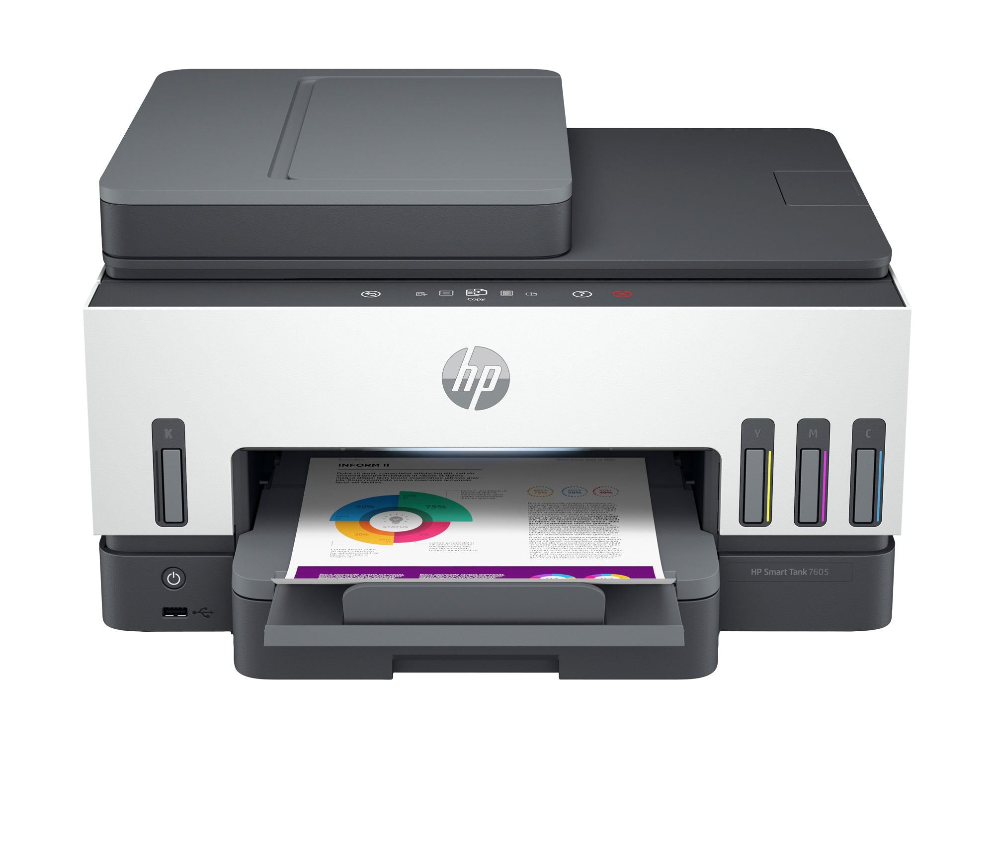 HP Smart Tank 7605 All-in-One MFP colour inkjet refillable A4 13ppm Copy 15ppm Print 250sheets USB Wi-Fi Bluetooth