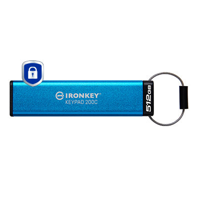 KINGSTON 512Go USB-C IronKey Keypad 200C FIPS 140-3 Lvl 3 Pending AES-256