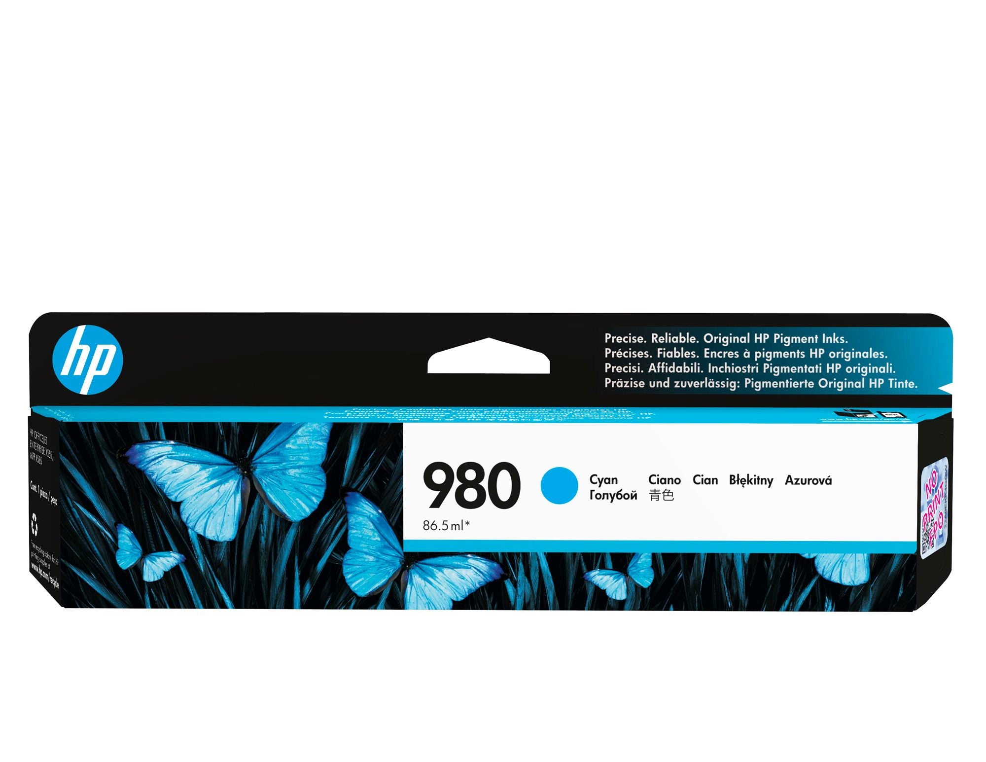 HP 980A original Ink cartridge D8J07A cyan standard capacity 86.5ml 6.600 pages 1-pack Office jet Enterprise