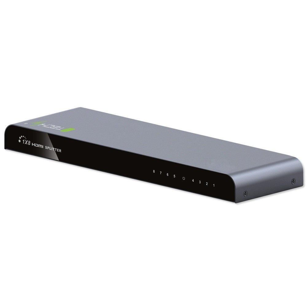 Techly IDATA HDMI2-4K8 Répartiteur HDMI 2.0 4K@60Hz 1x8 Actif
