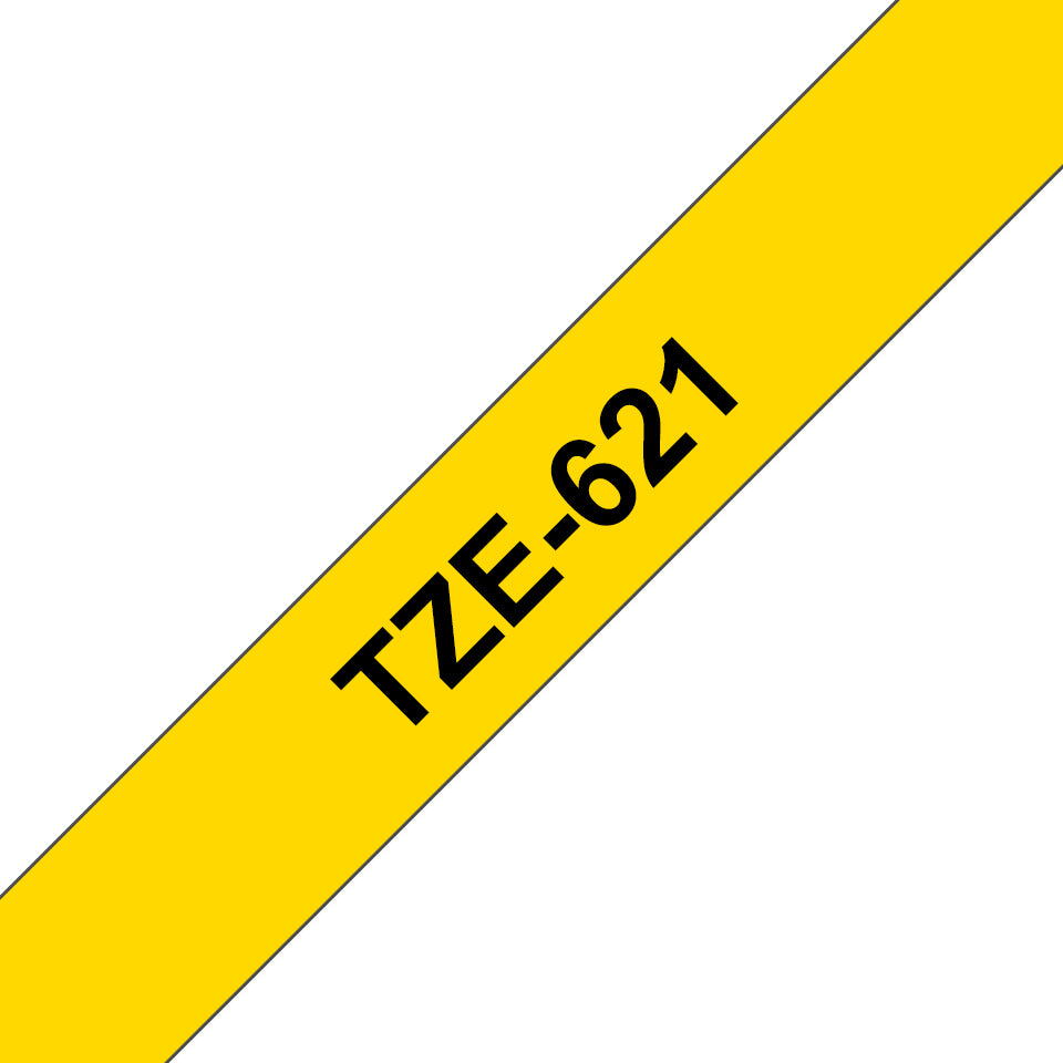 BROTHER P-TOUCH TZE-621 noir sur jaune  9mm