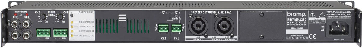 Biamp Professional 2 Channel Class-D Power Amplifier (2x 350W/4 Ohms)
