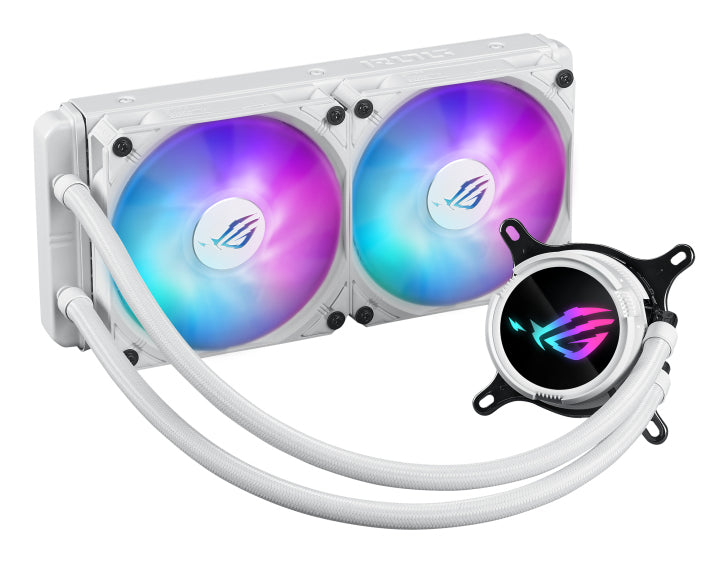 ASUS ROG Strix LC III 240 ARGB WHT all-in-one CPU liquid cooler with 360 rotatable water block Premium ROG ARGB fans