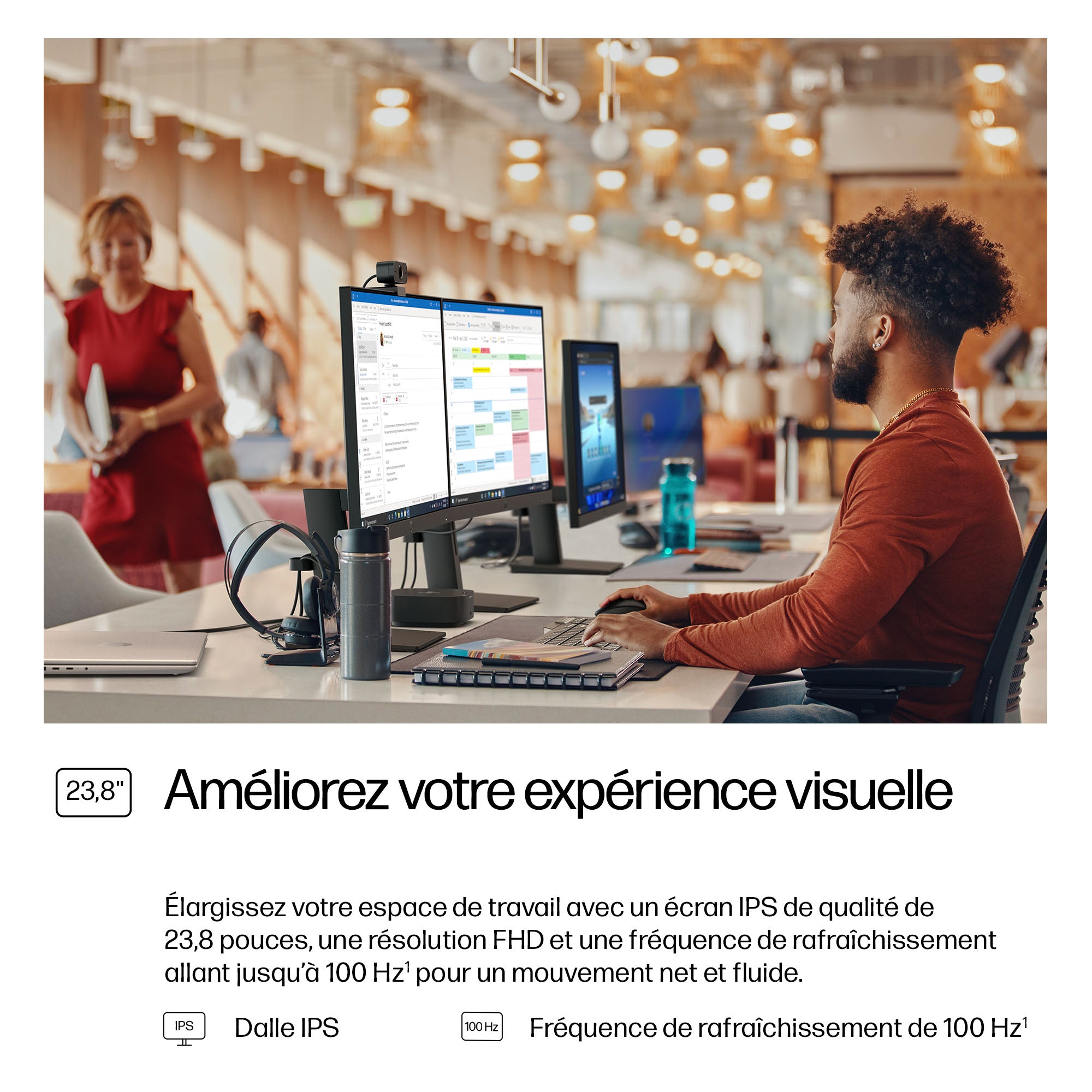 HP Series 3 Pro 23.8 inch FHD Monitor - 324ph écran plat de PC 60,5 cm (23.8") 1920 x 1080 pixels Full HD LCD Noir