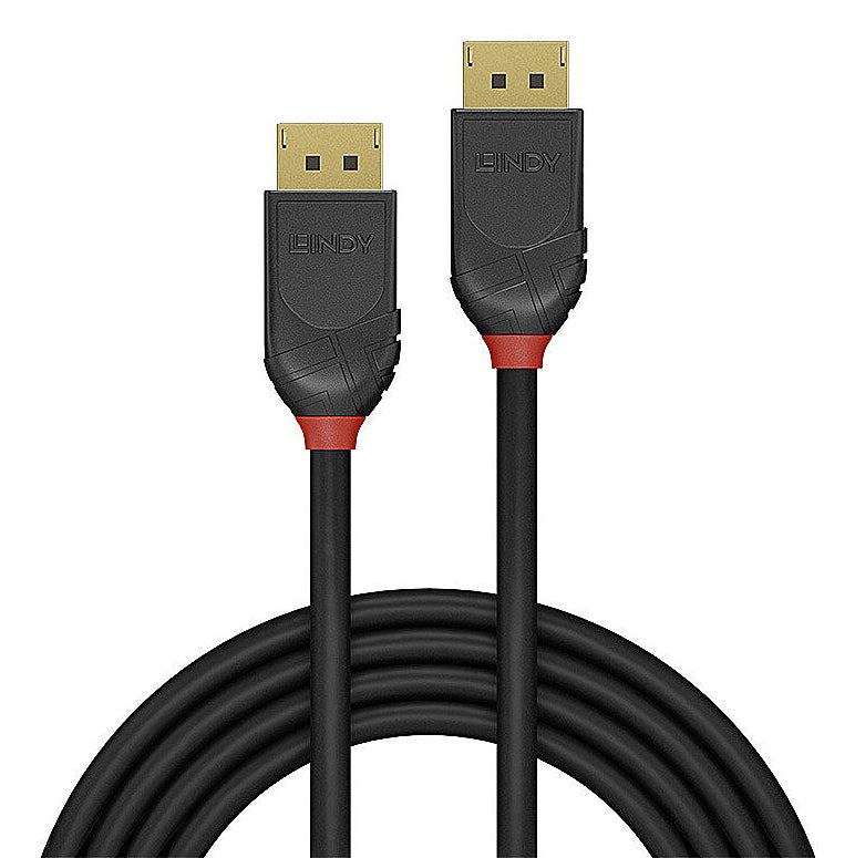 Lindy DisplayPort 2.1 80G Cable, 2m, Black Line