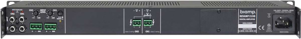 Biamp Professional 2 Channel Class-D Power Amplifier (2x 165W/4 Ohms)