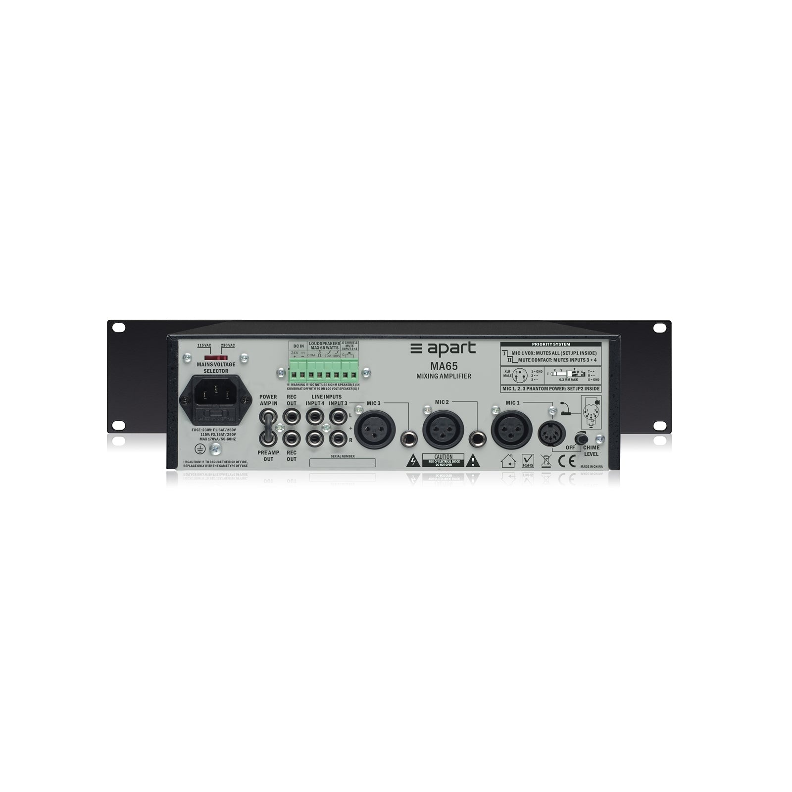 Biamp Compact mixing amplifier 100V/65W