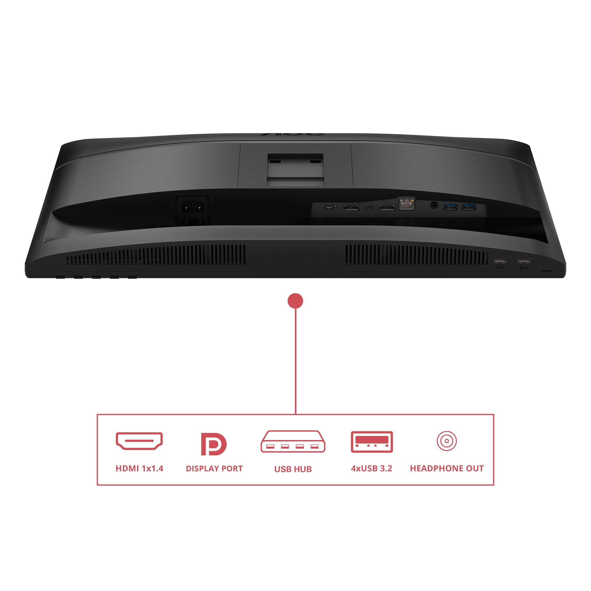 AOC 24E4CV - Écran LED - 24"-1920 x 1080 Full HD @ 120 Hz - IPS - 300 cd/m² - 1500:1 - 4 ms - HDMI, DP, USB-C - HP - GAR 5 ans