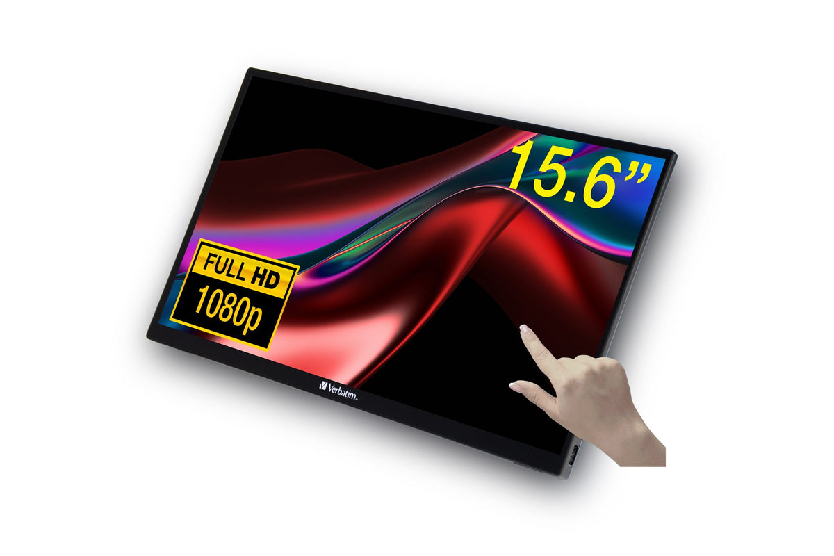 VERBATIM PMT-15 PORTABLE TOUCHSCREEN MONITOR 15.6p FULL HD 1080P METAL HOUSING WCF (P)