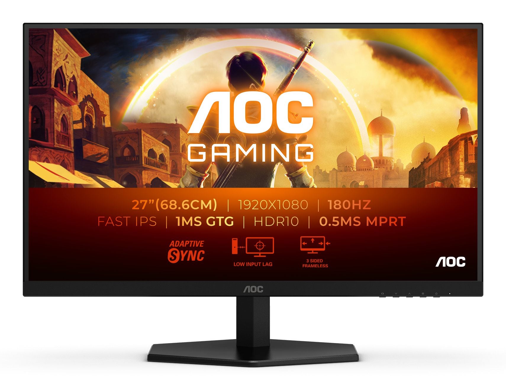 AOC 27G42E 27p Gaming Monitor 180Hz 1920x1080 1ms HDMI DP Black