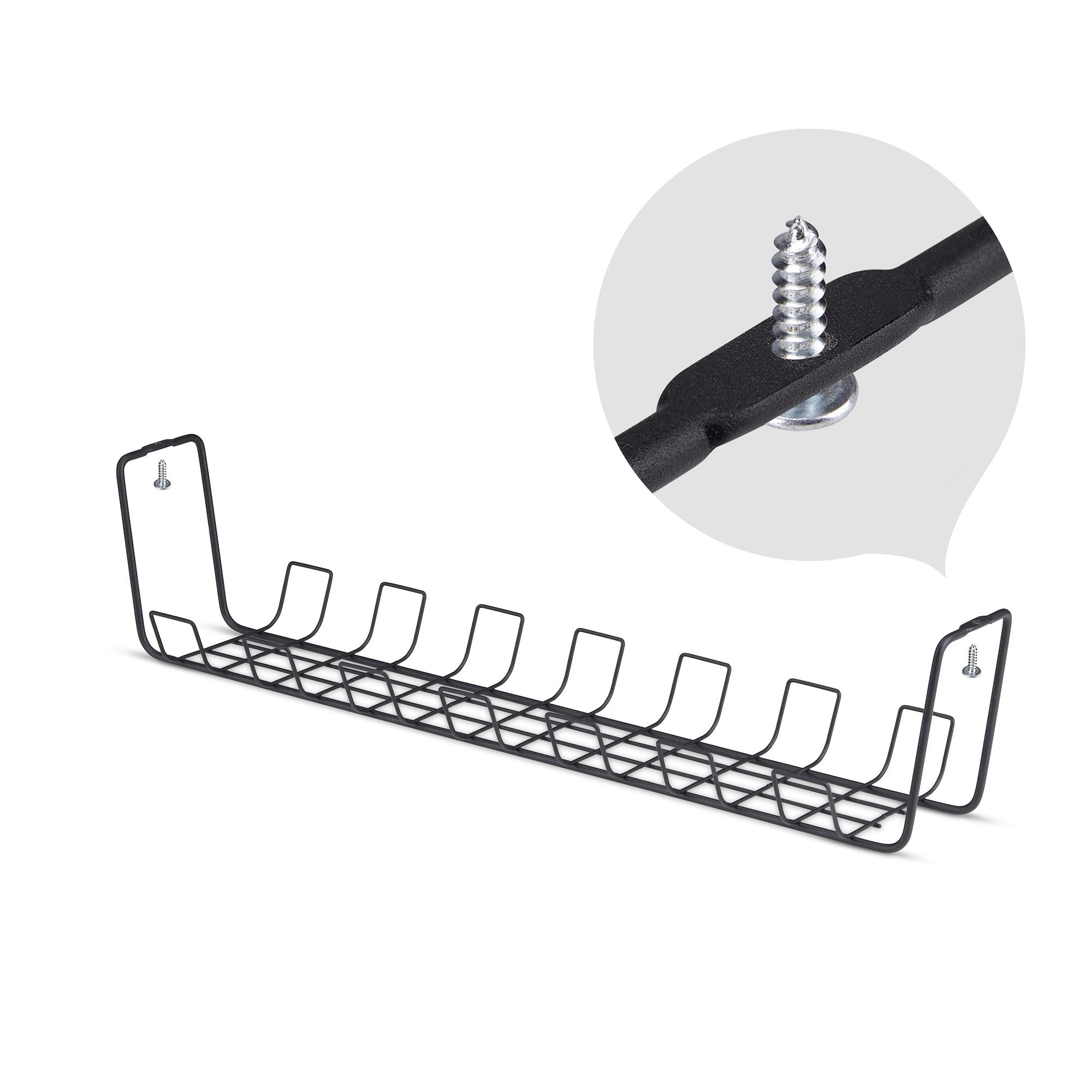 Under Desk Cable Management Tray Black