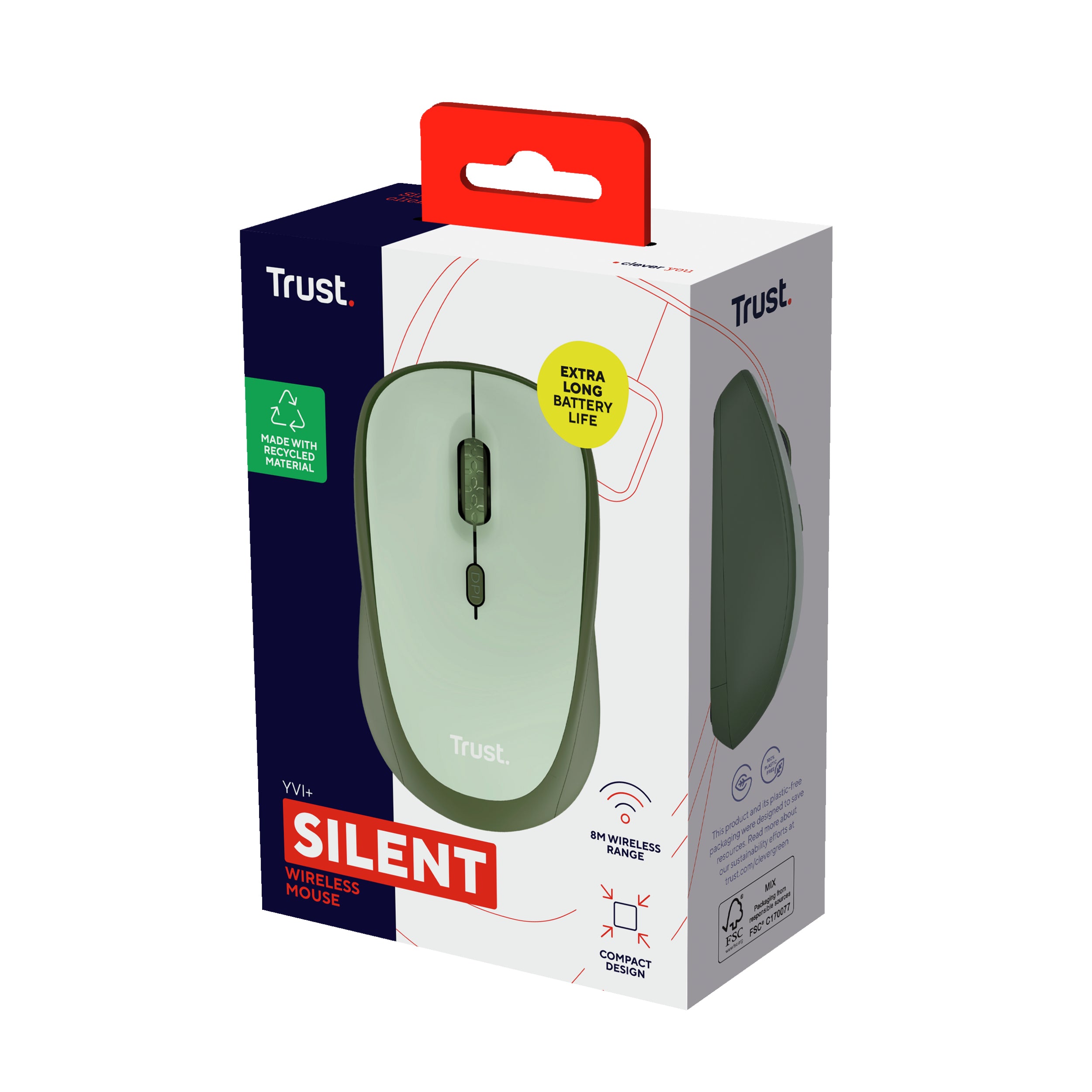 TRUST Souris sans fil compacte YVI+ ECO - Green