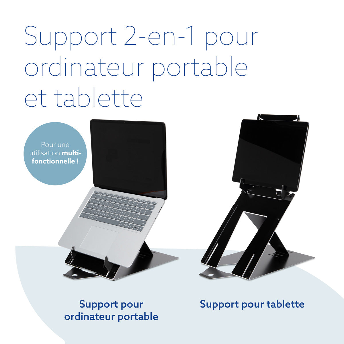 R-GO TOOLS Support pour PC portable & tablette Riser Duo