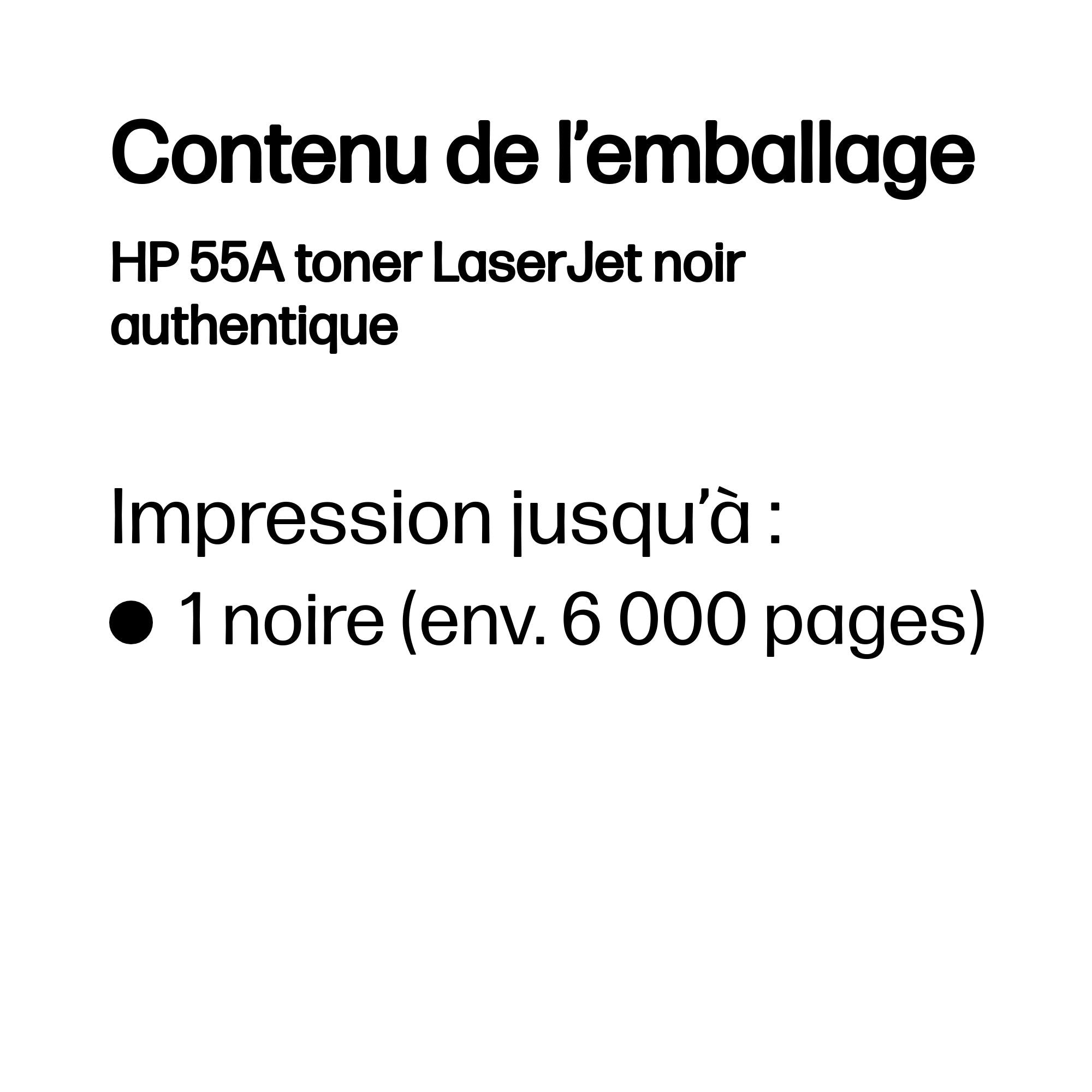 HP 55A original LaserJet Toner cartridge CE255A black standard capacity 6.000 pages 1-pack