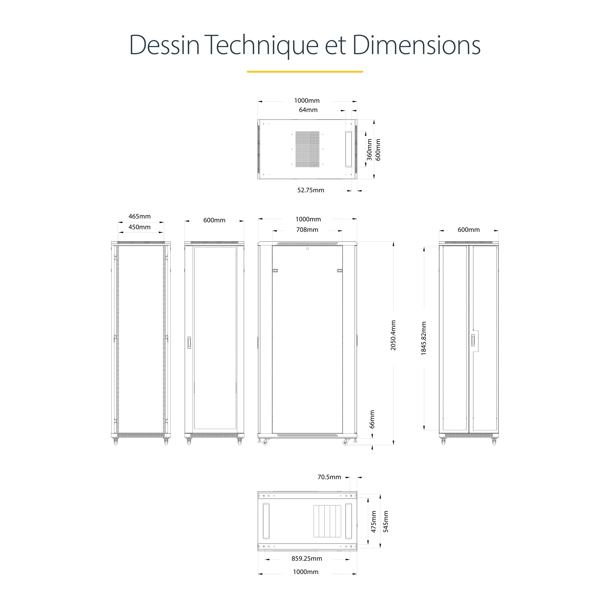 Server Rack Cabinet - 42U 36in Deep