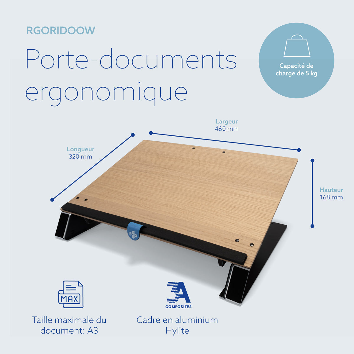 R-GO TOOLS Porte documents Read2Write, chêne