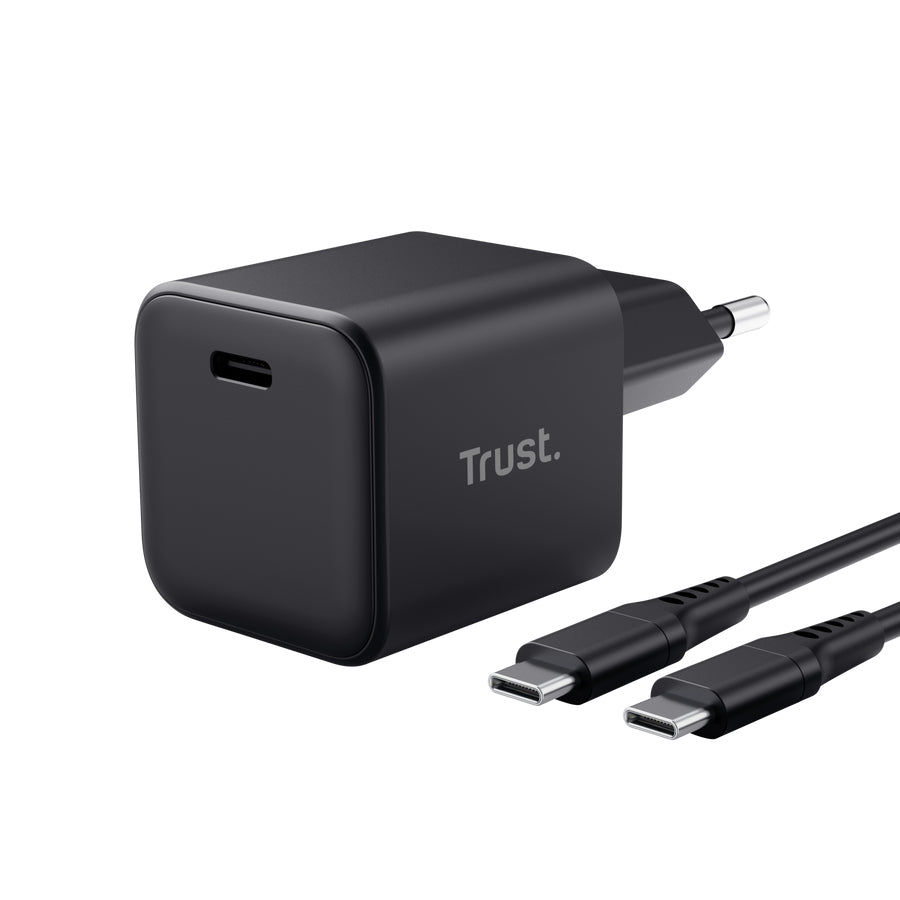 TRUST Alimentation universelle MAXO USB-C 65 watts compacte Apple PC port USB-C - Noire