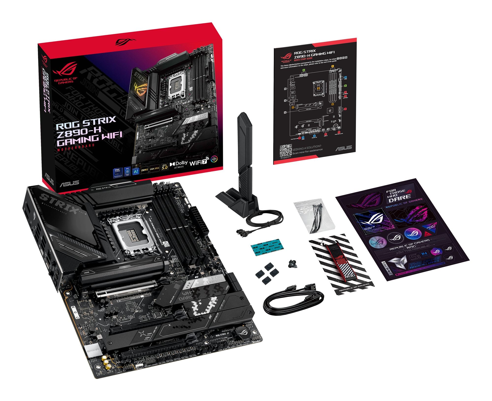 ASUS ROG STRIX Z890-H GAMING WIFI LGA 1851 DDR5 ATX motherboard 1xHDMI 1xDP 4xM.2 4xSATA