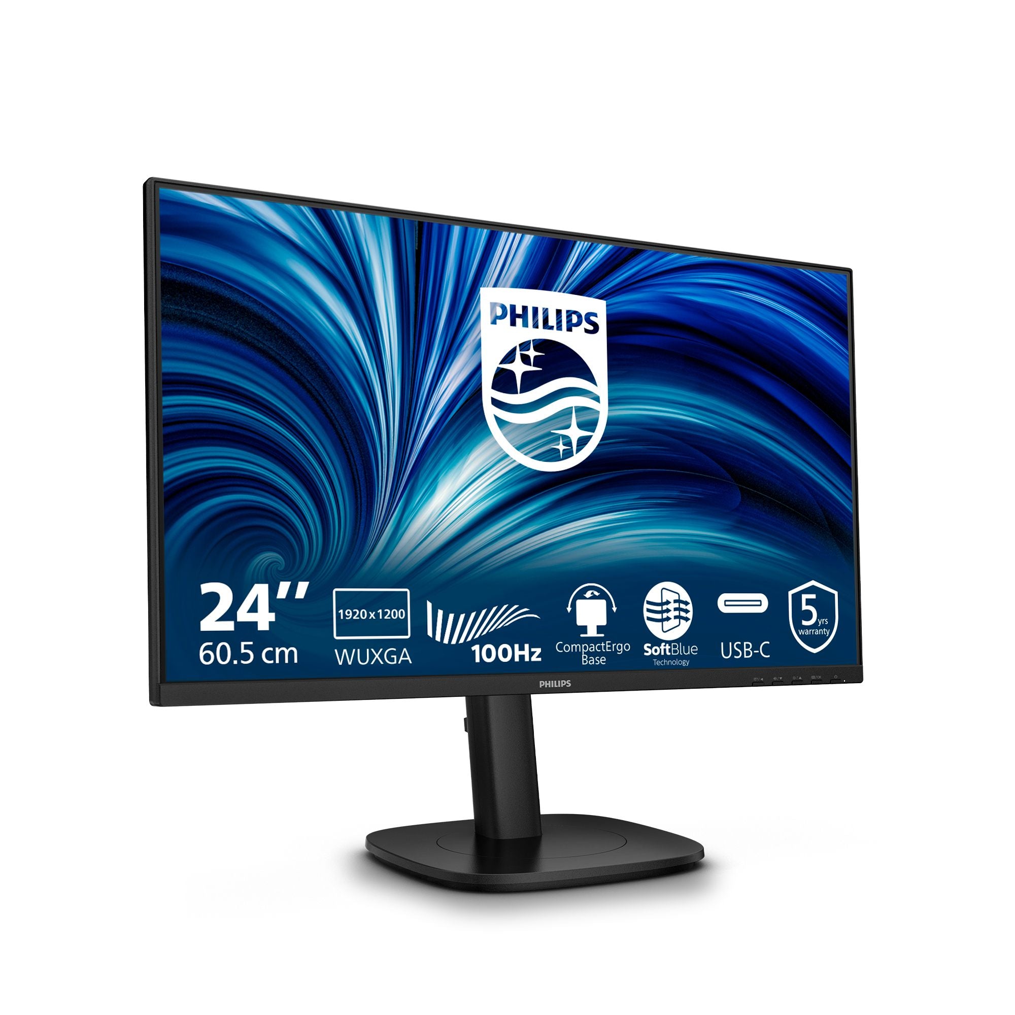 PHILIPS 24p 1920x1200 100Hz IPS Flat H/A 150 MM DICOM TUV EyeSafe certified USB HUB SPEAKERS DP HDMI Bri 300cd/m2 TCO 10
