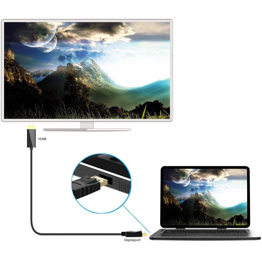Techly ICOC DSP-H12-020 Câble DisplayPort vers HDMI 1080p*60Hz 2m M/M