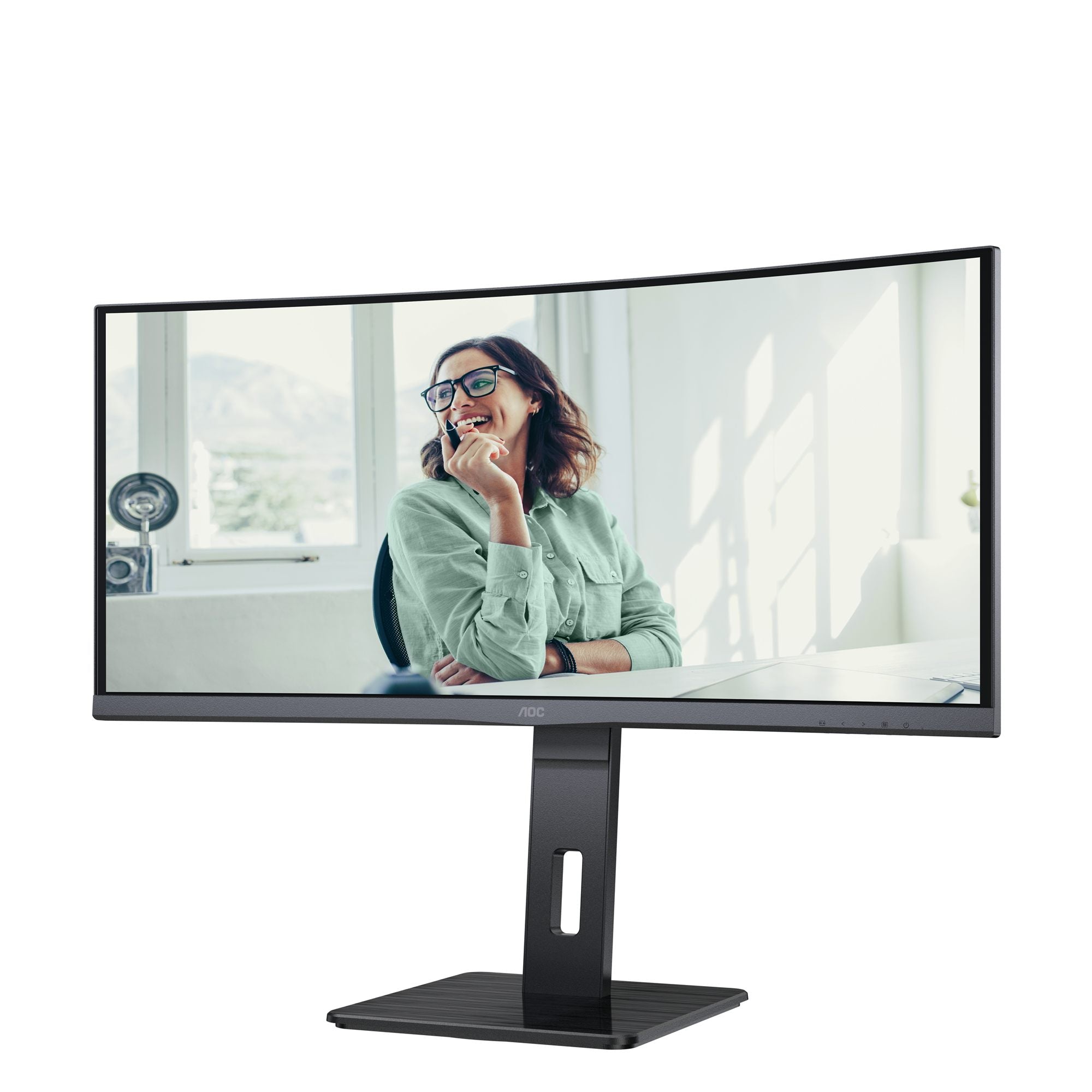 AOC CU34P3CV écran incurvé- 34" - 3440 x 1440 UWQHD @ 100 Hz - VA - 300 cd/m² - 3000:1 - 4ms - HDMI, DP, USB-C - HAS - Haut parleurs