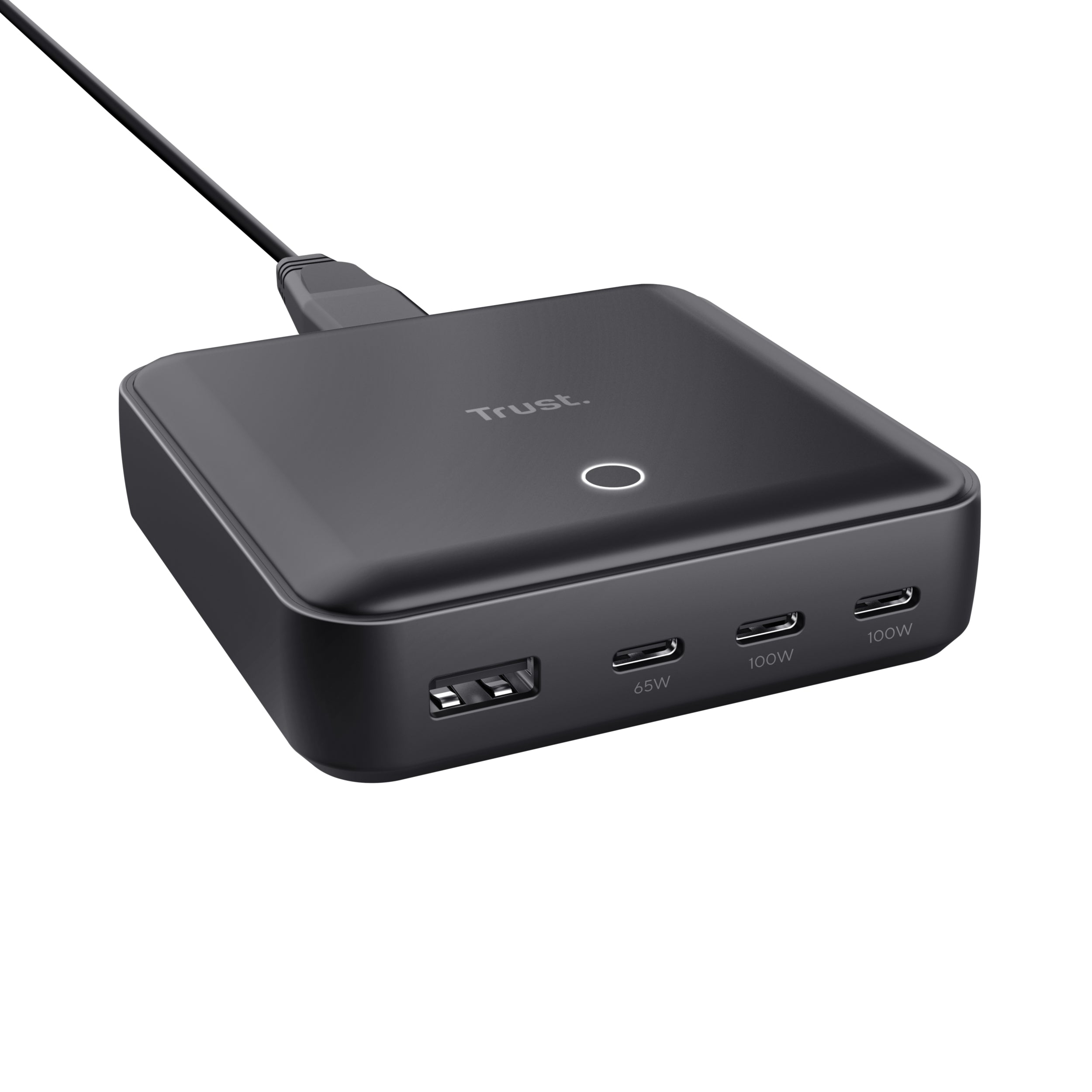 TRUST Chargeur de bureau universel MAXO USB-C 100 watts Apple PC… 4 ports - Noire