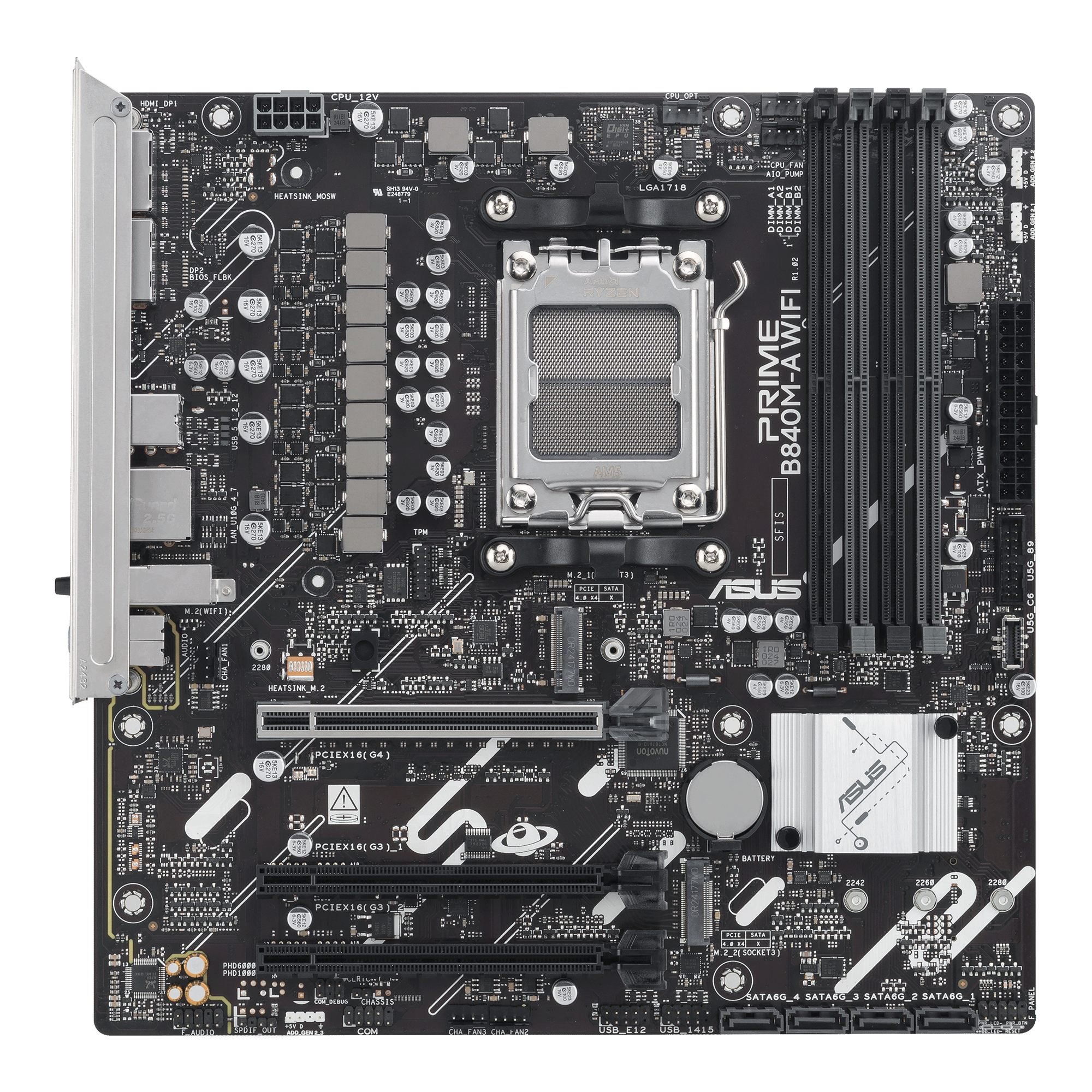 ASUS PRIME B840M-A WIFI AM5 DDR5 micro ATX MB 1xHDMI 2xDP 3xM.2 4xSATA