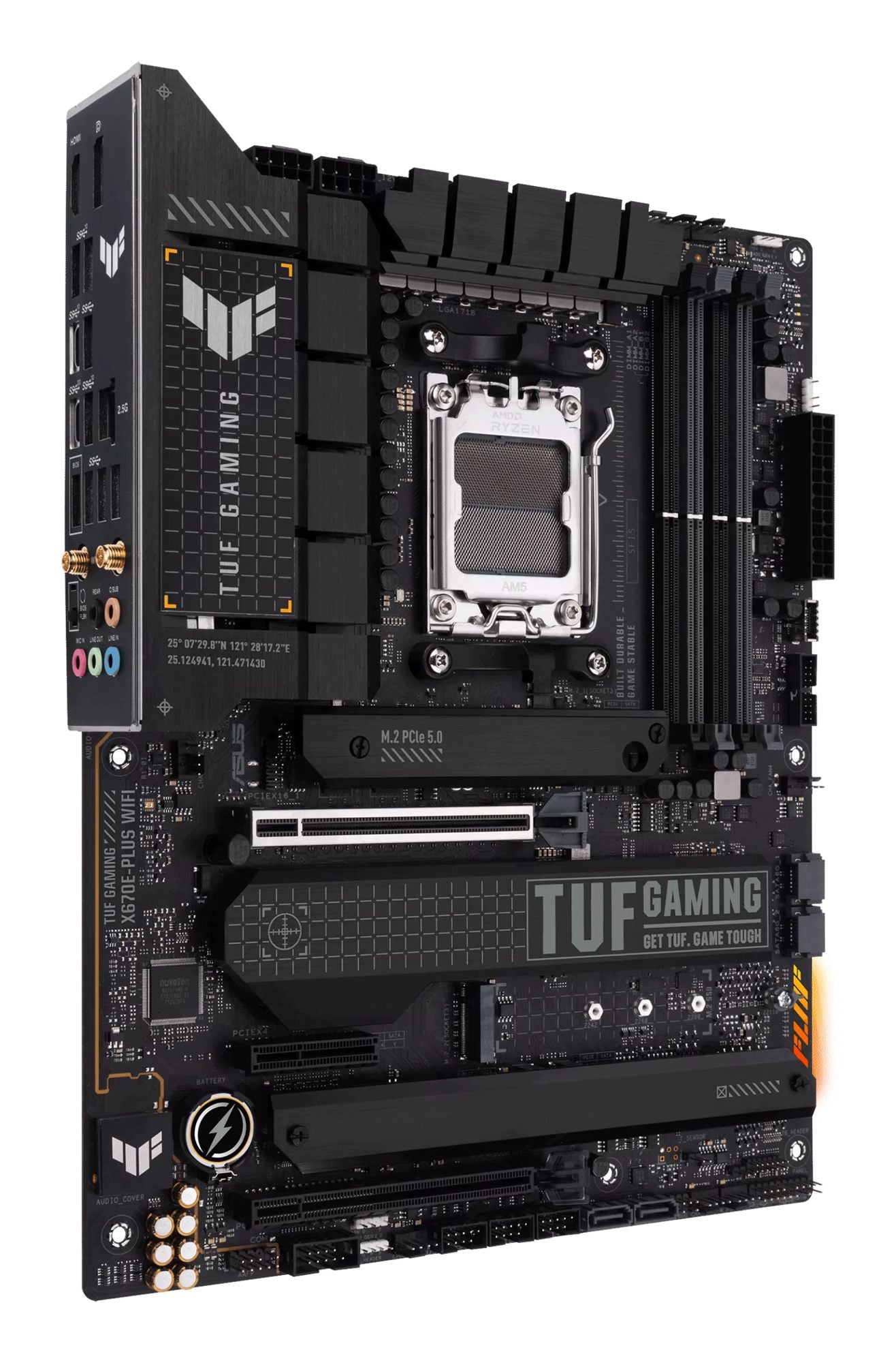 ASUS TUF GAMING X670E-PLUS WIFI AM5 Socket 4DDR5 PCIe 5.0 x16 HDMI 2.1 DP 1.4 4xSATA 6Gb/s ATX