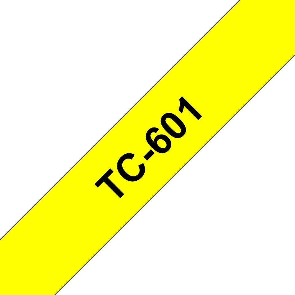 BROTHER P-TOUCH TC-601 noir sur jaune  12mm