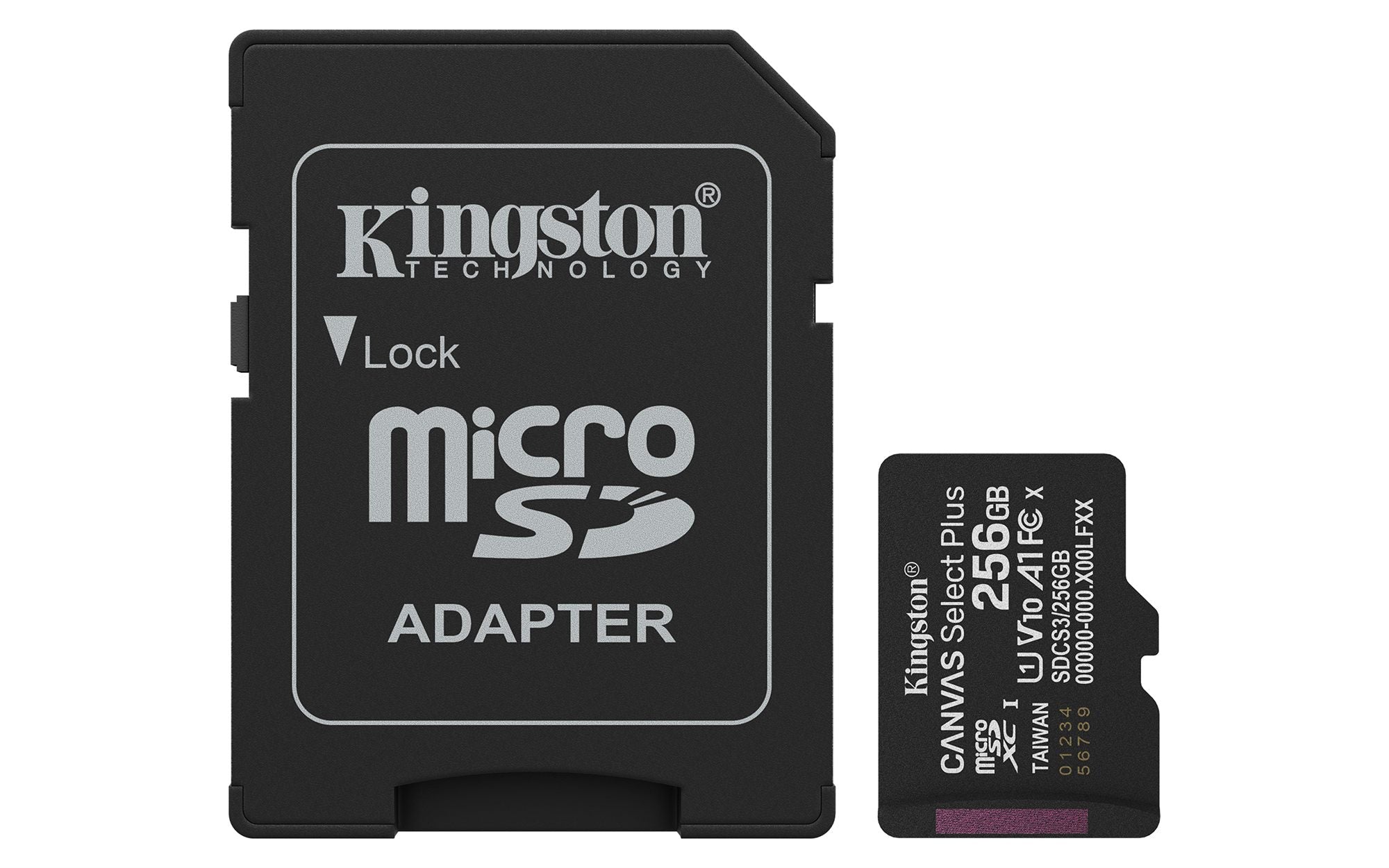 KINGSTON Canvas Select Plus Carte mémoire microSDXC 256Go Gen3 150MB/s A1 Adaptateur SD Inclus