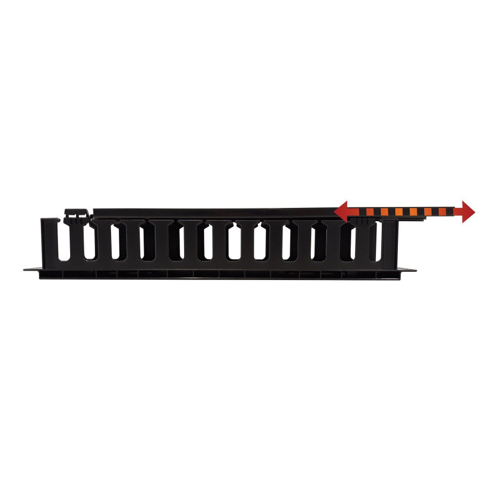 Techly I-CASE CABLE-FR2 Organisateur de câbles 2U pour armoires rack 19" avec couvercle, noir