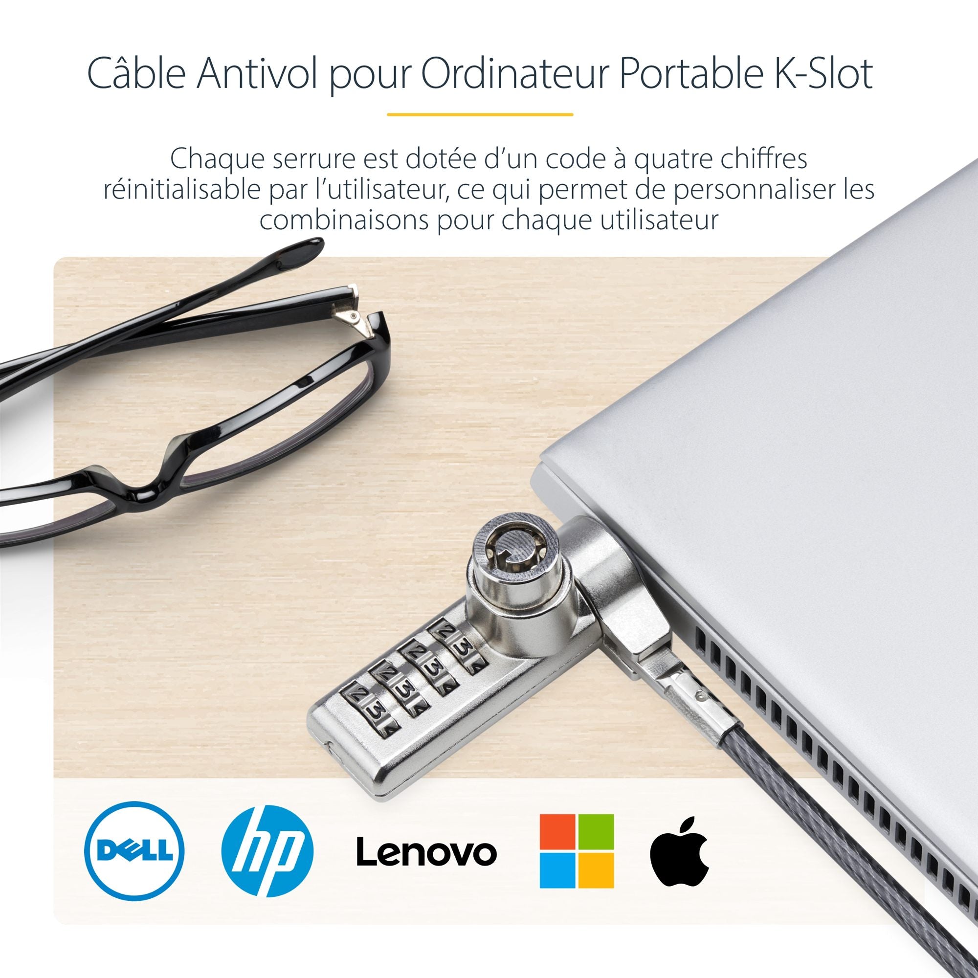 10-Pk Keyed and Combo K-Slot Laptop Lock