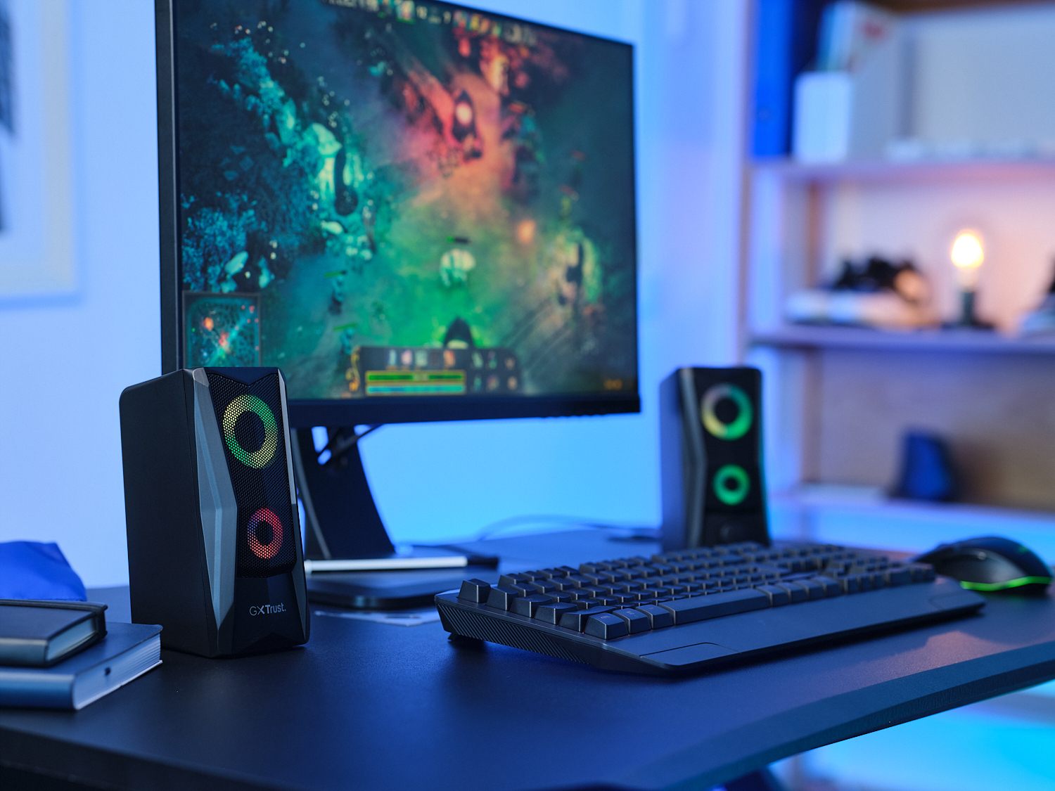 TRUST Enceintes JAVV 2.0 RGB noire