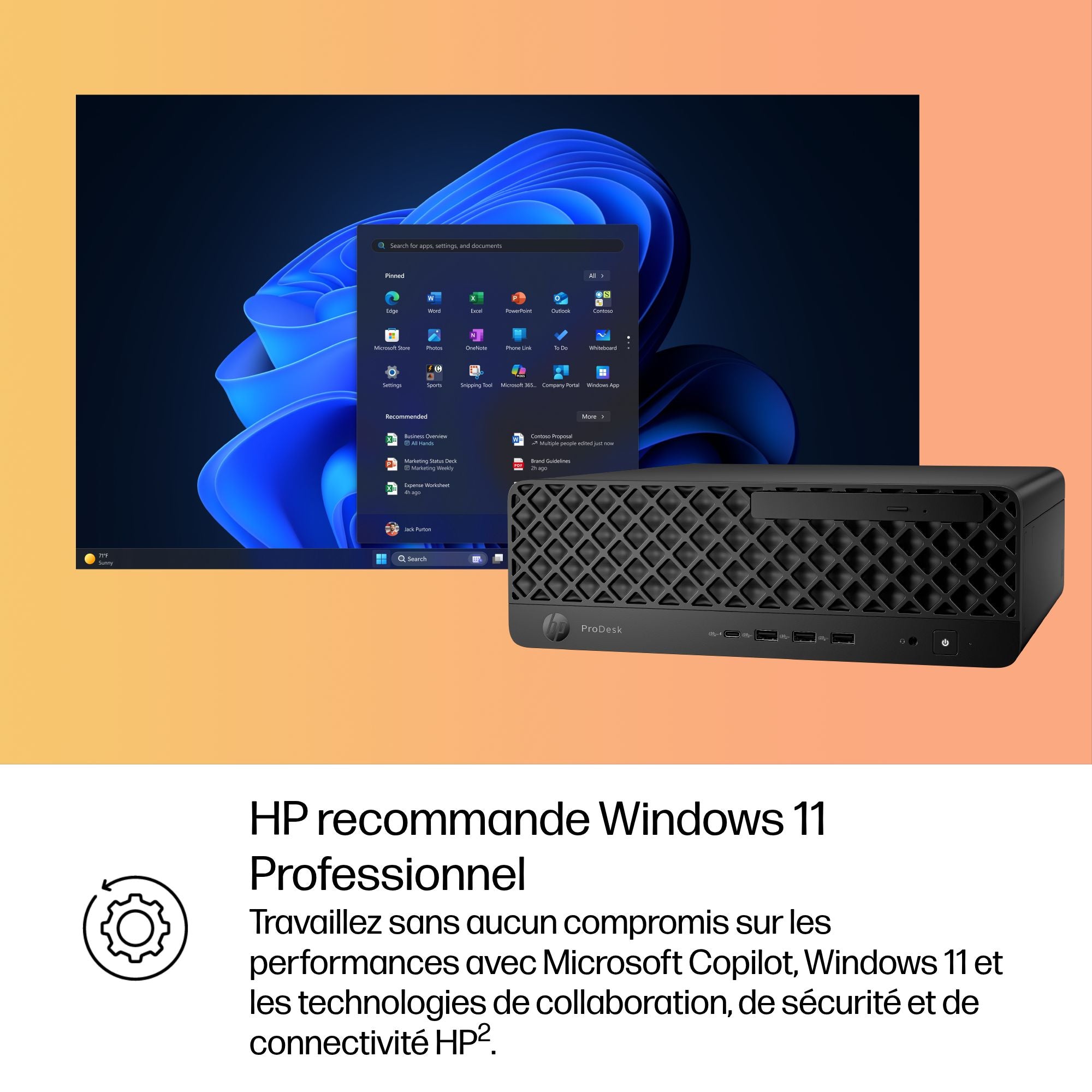 HP Pro SFF 400 G1i Intel Core Ultra 7 265 16Go 512Go SSD UMA W11P 3/3/3 Smartbuy