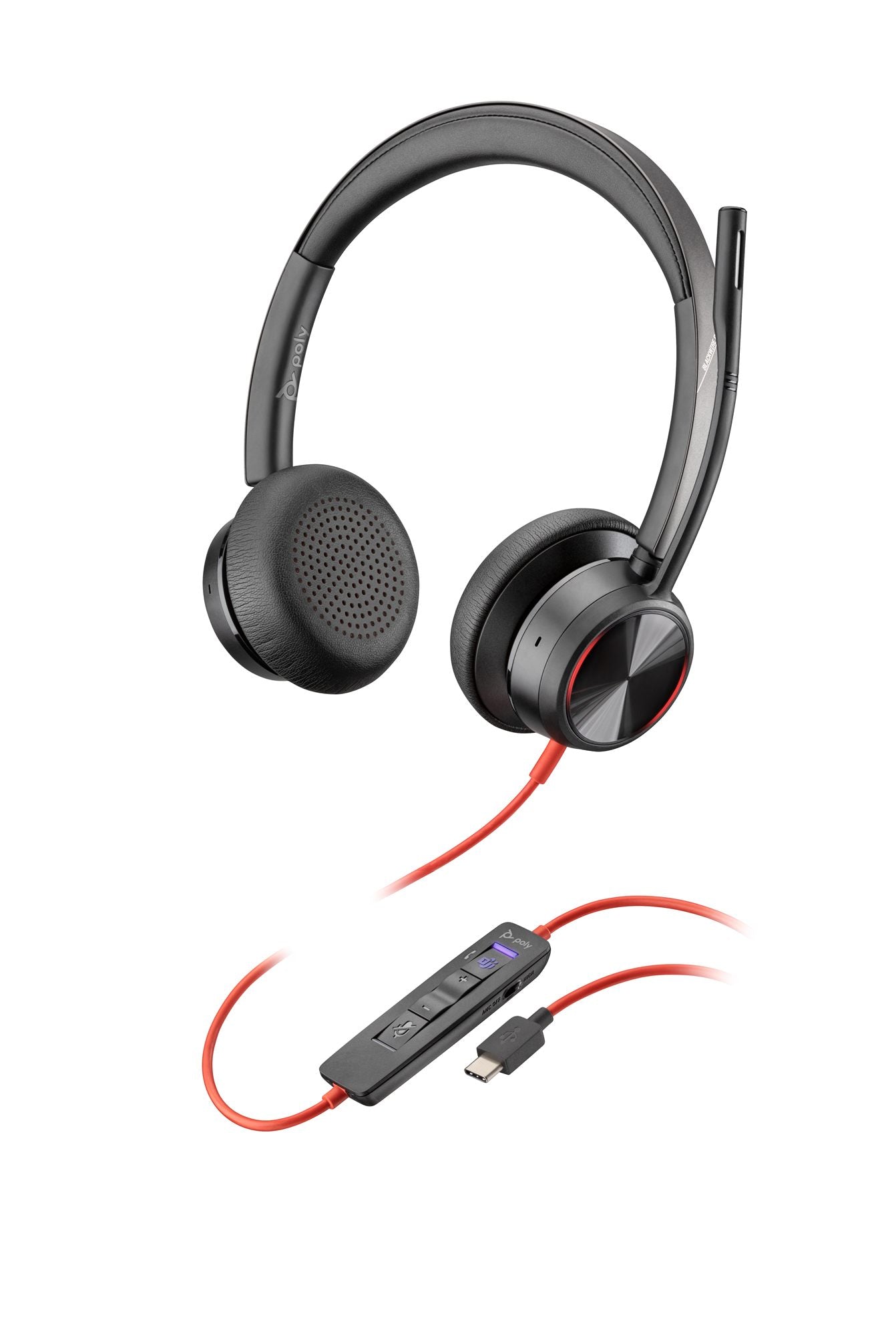 HP Poly Blackwire 8225 Microsoft Teams Certified USB-C Headset Avec fil Arceau Bureau/Centre d'appels USB Type-C Noir
