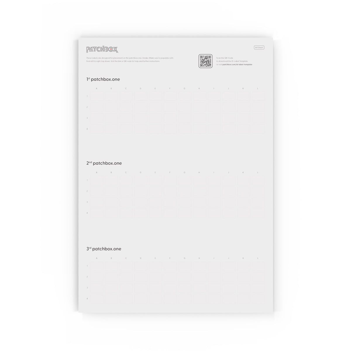 LOT DE 432 ETIQUETTES POUR PATCHBOX ONE