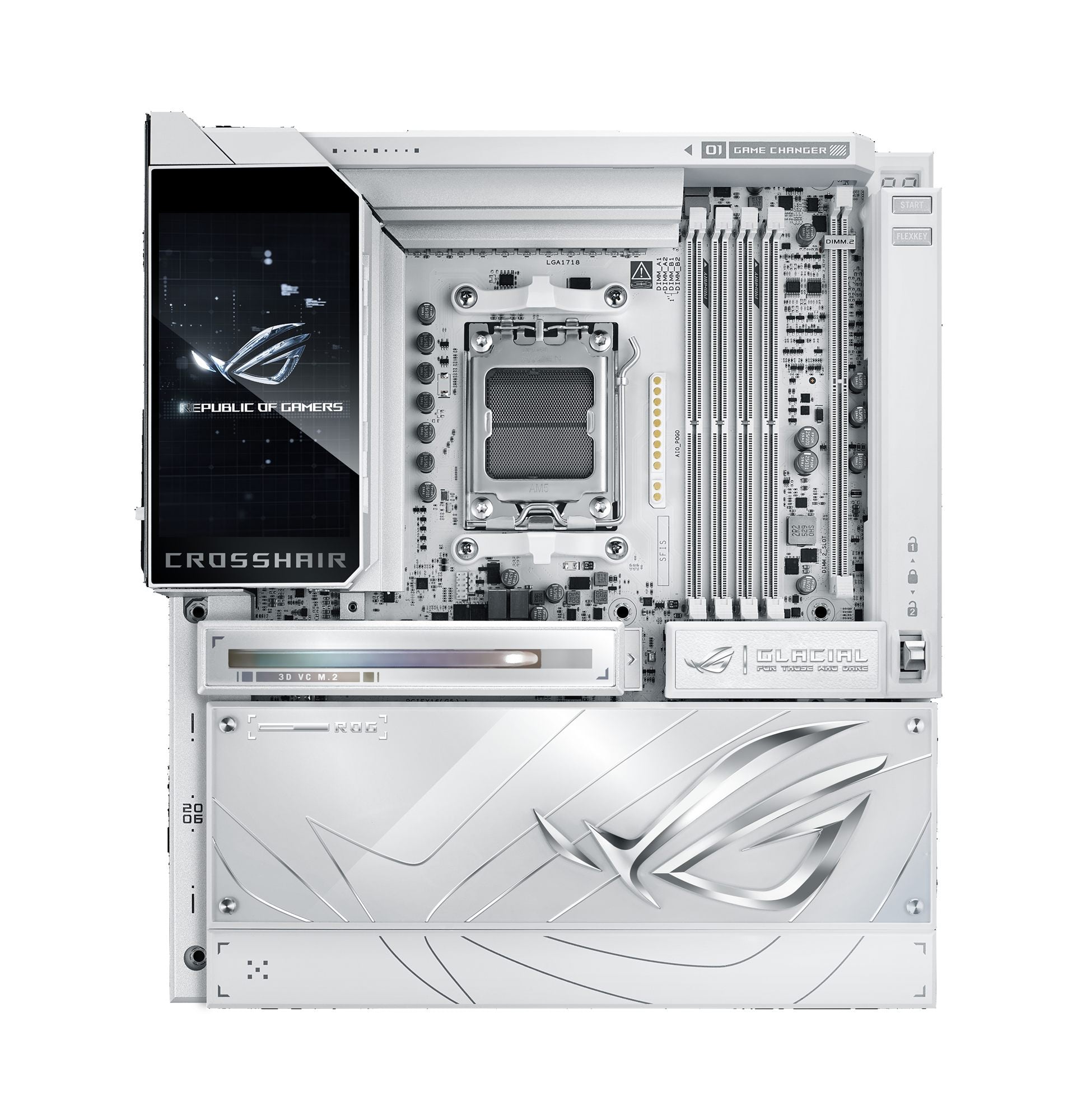 ASUS ROG CROSSHAIR X870E GLACIAL AM5 DDR5 ATX motherboard 2xPCIe 5.0 7xM.2